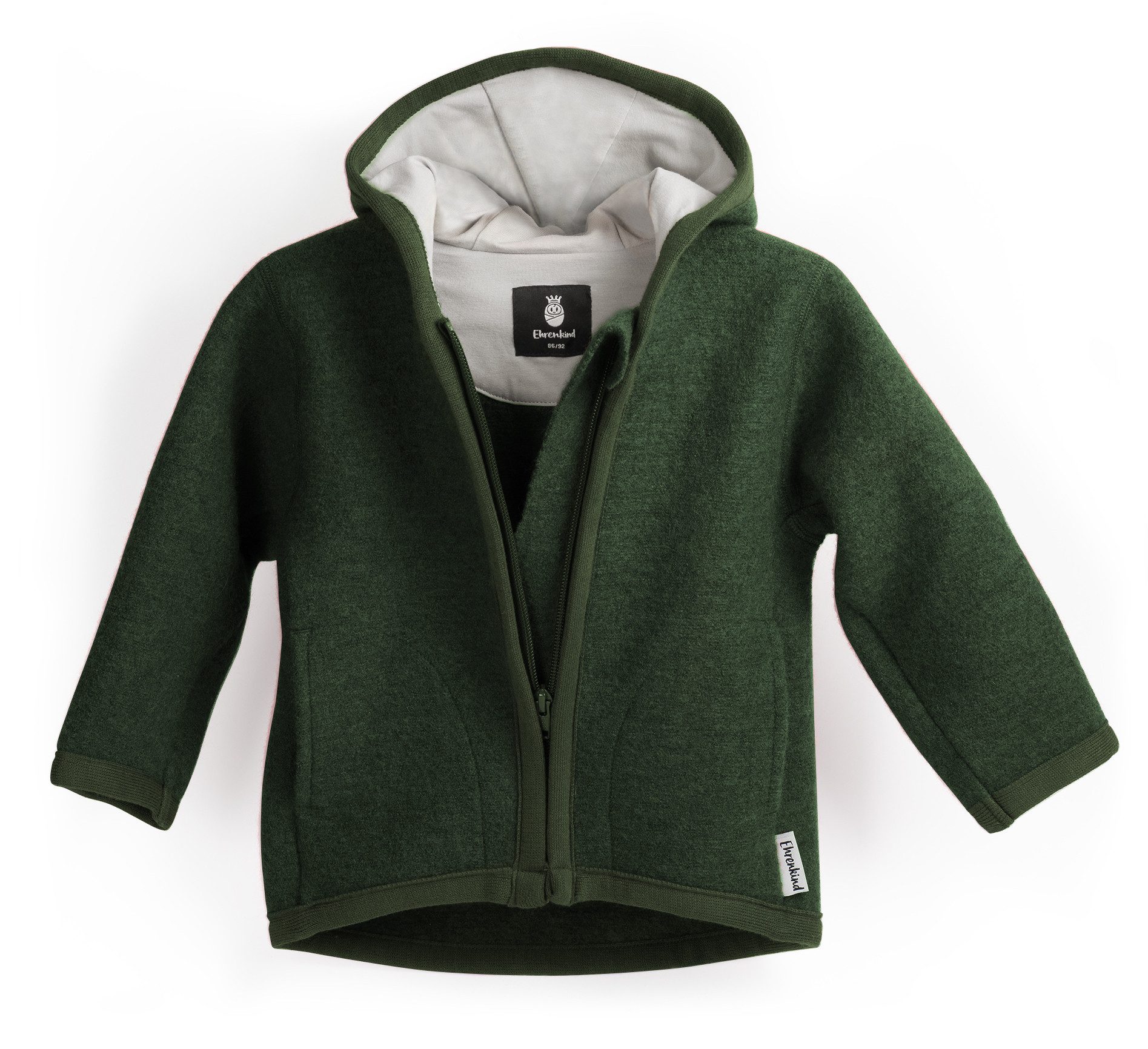 Walkjacke, Jacke für Kinder aus Merino Schurwolle mit Reißverschluss