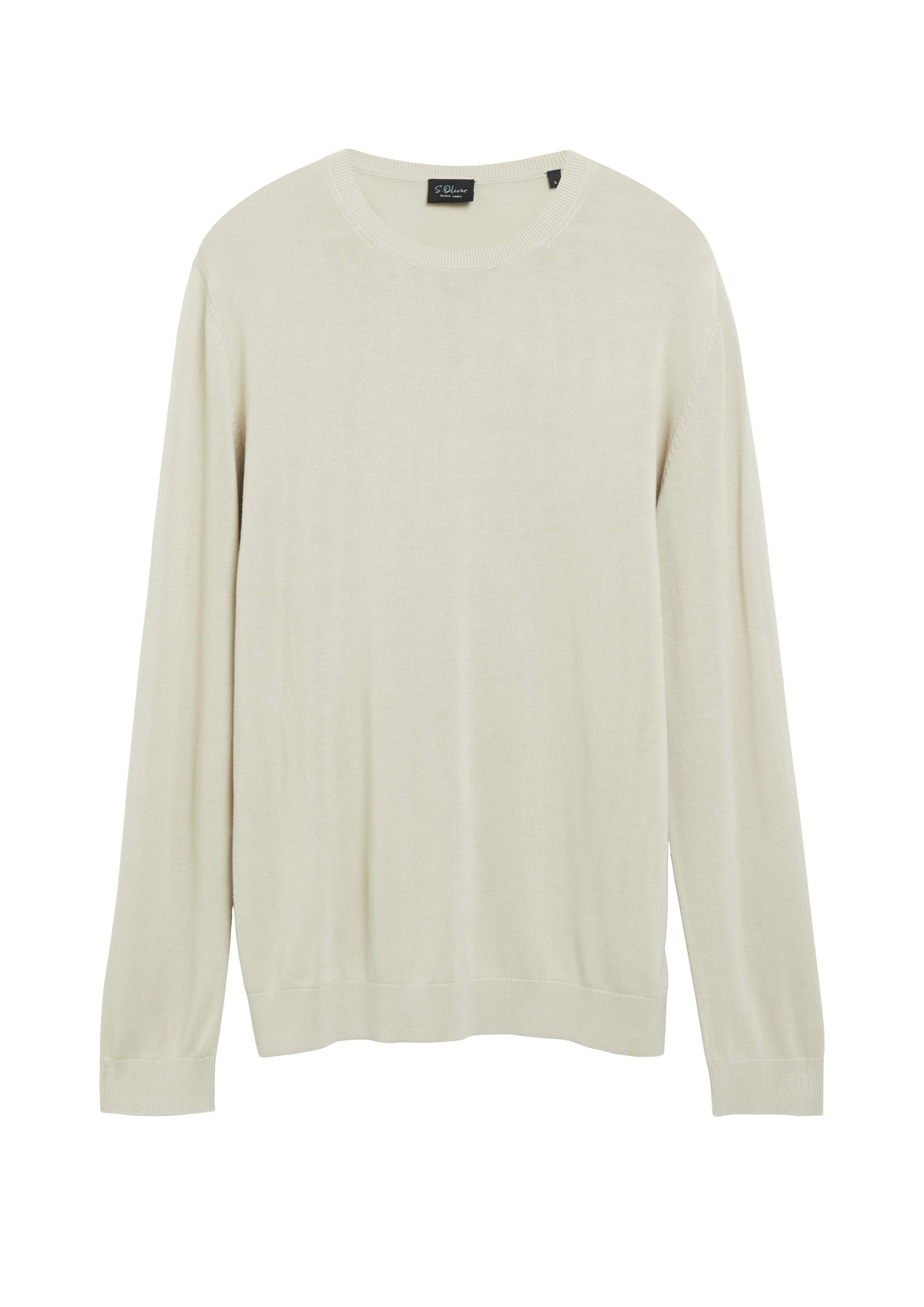 s.Oliver Longpullover Strickpullover Softer Pullover aus Baumwoll-Modal-Mix