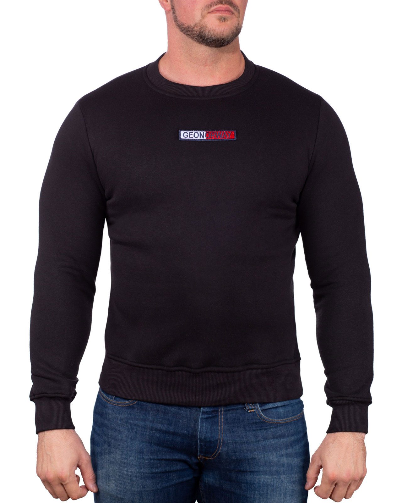 Elegantes Schwarzer Sweatshirt Herren Bild