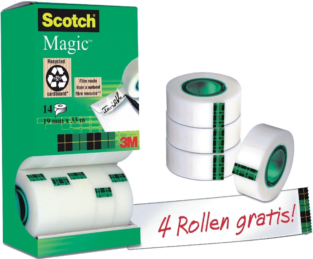 Klebeband Klebeband 19x33m unsichtbar VE=14 Rollen.