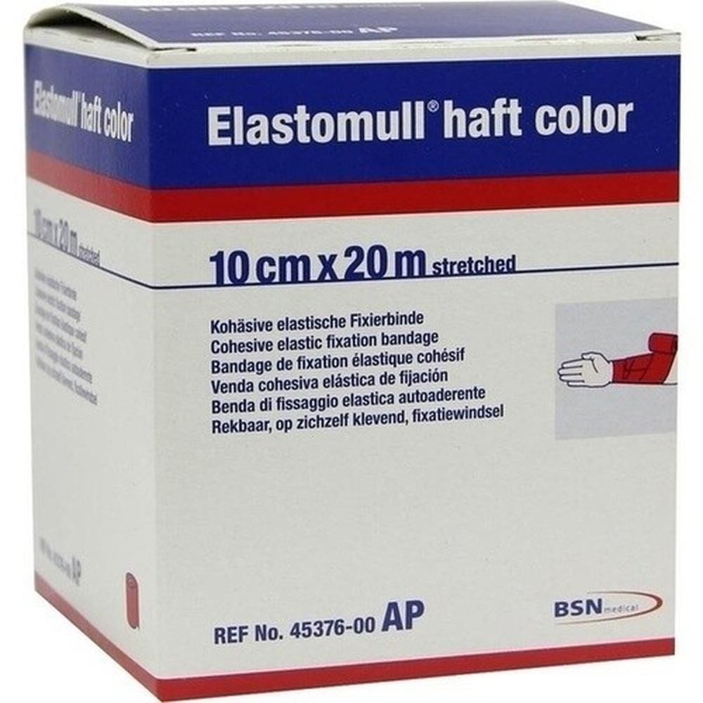 Elastomull Bandage ELASTOMULL haft color 10 cmx20 m Fixierb.rot 1 Stück