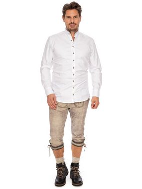 Gipfelstürmer Trachtenhemd Hemd Stehkragen 420002-4119-145 weiß marine (Slim