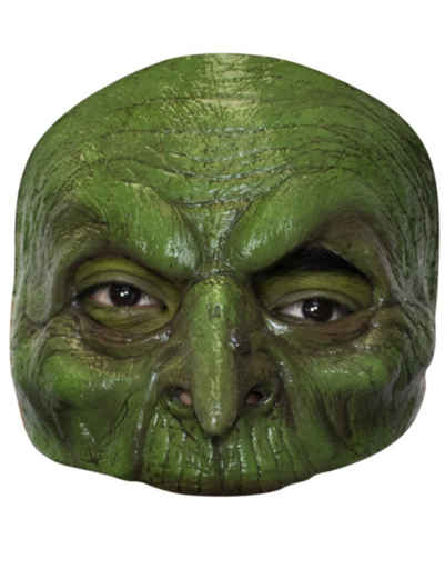 CHAKS Verkleidungsmaske Halloween Latex Halbmaske 'Green Witch' - Zubehör
