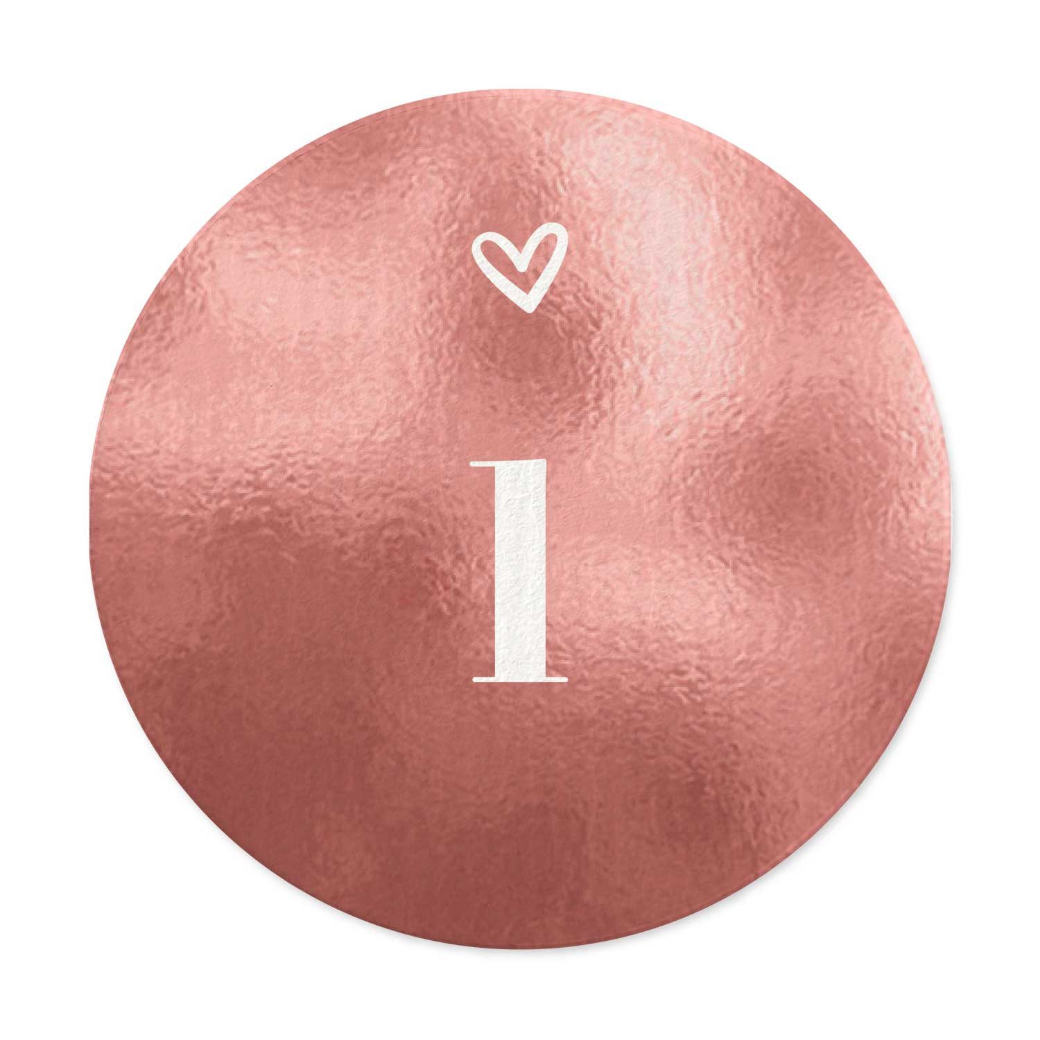 NORDEULE Aufkleber Adventskalender Zahlen 1-24, Runde Etiketten ⌀ 4 cm in Rose, (24tlg), ideal für Weihnachten, Wichtelgeschenke, Nummerierung, DIYs