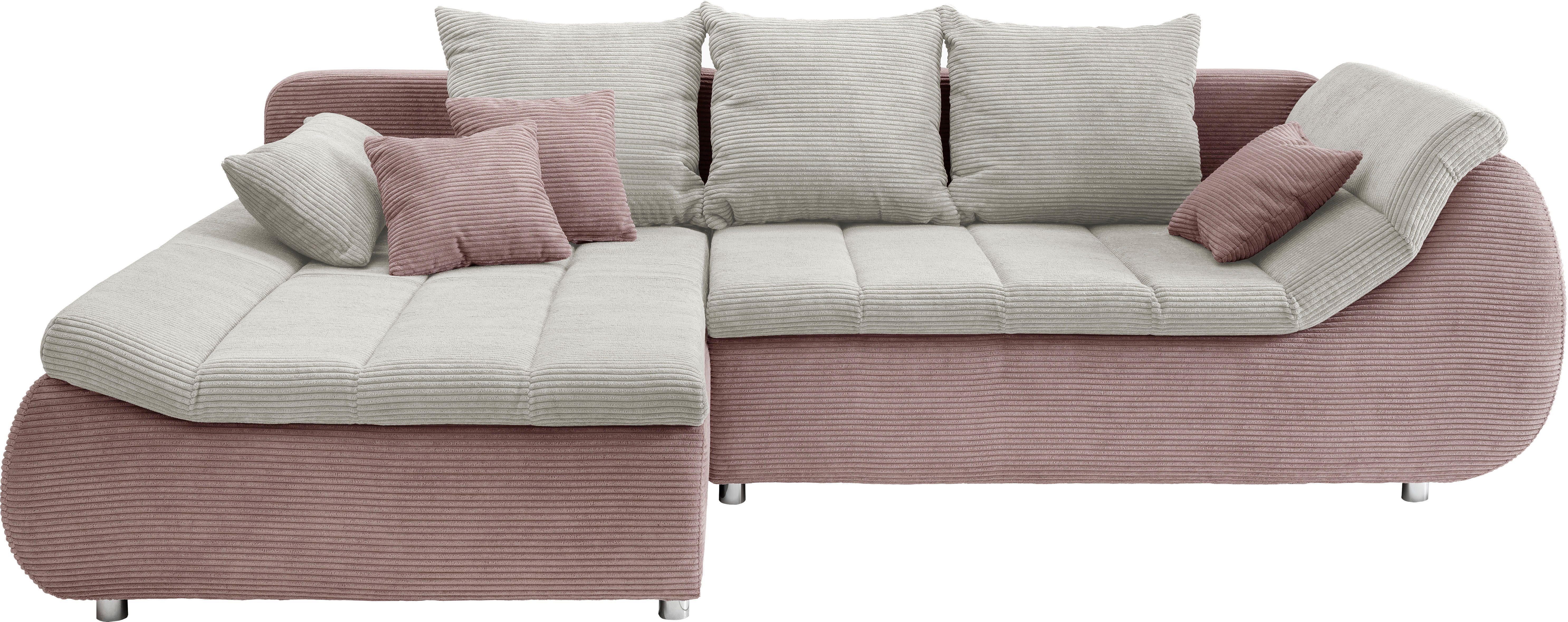 INOSIGN Ecksofa "Imola elegant und bequem, aktuelle Steppung im Sitz, L-For günstig online kaufen