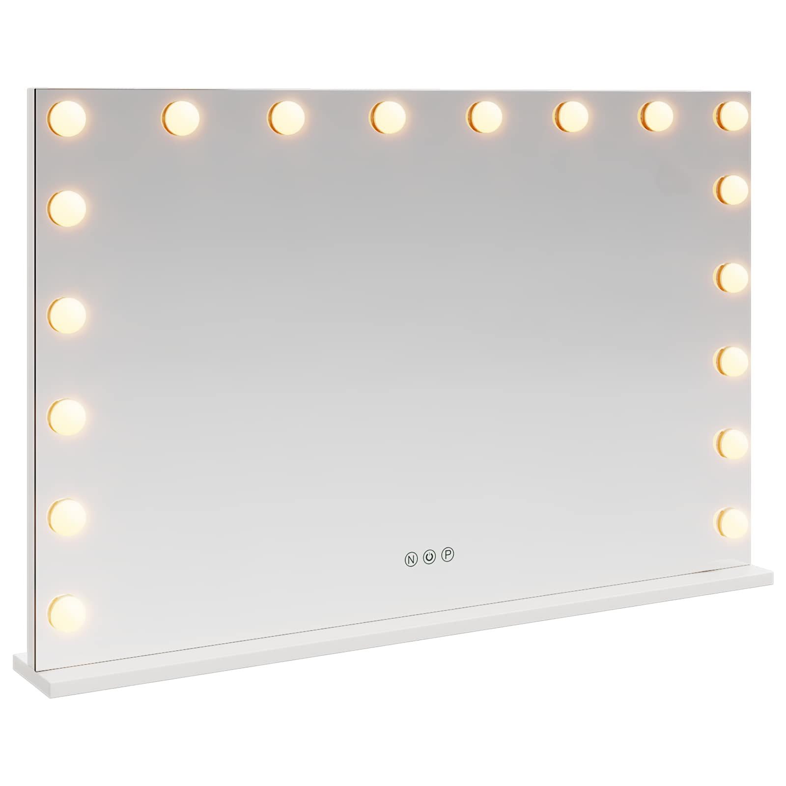 Kosmetikspiegel 80 x 10 x 52,5 cm LED Schminkspiegel Weiß 80x10x52,5 cm Glas und Stahl