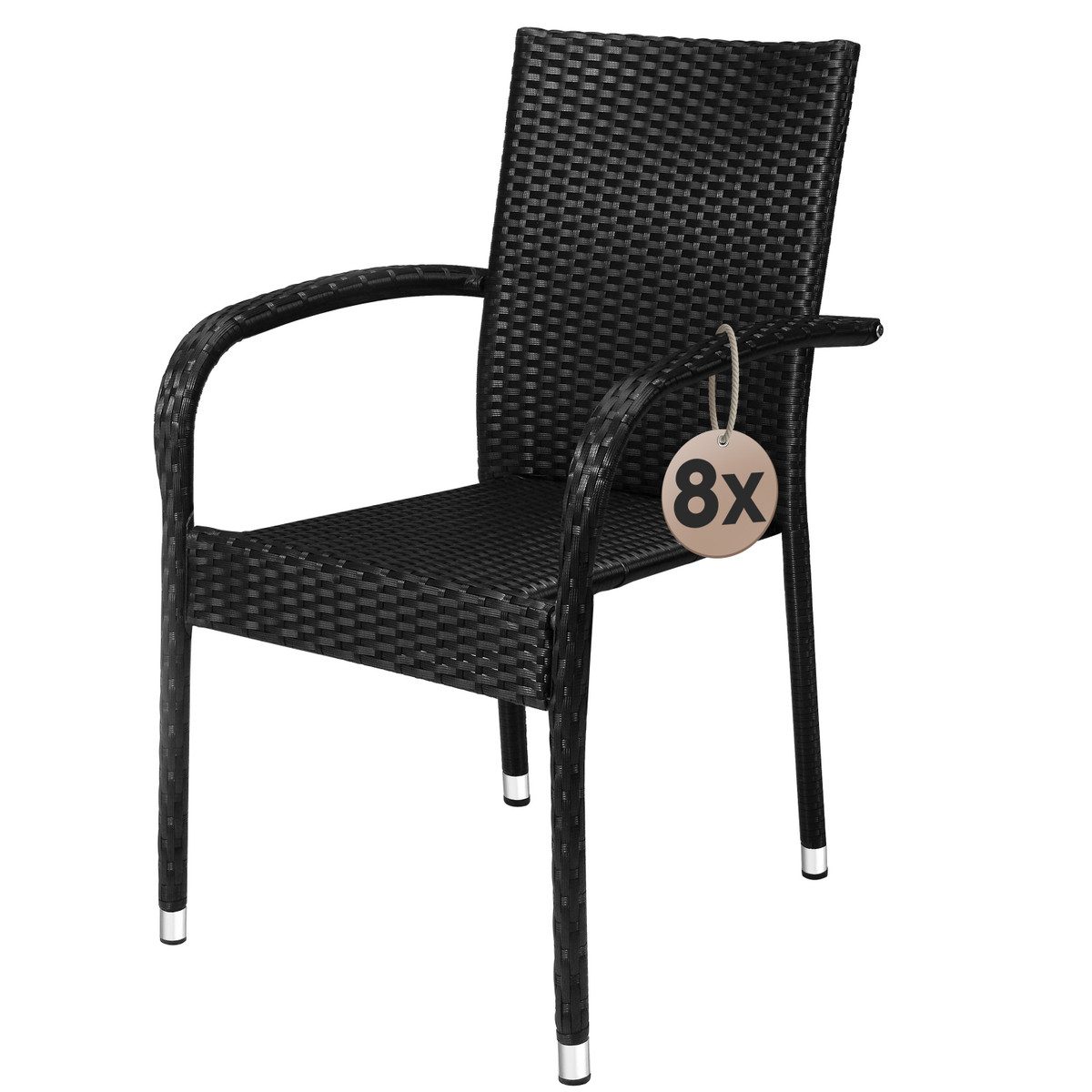 Casaria Gartenstuhl, Stapelbar Wetterfest Polyrattan Outdoor günstig online kaufen