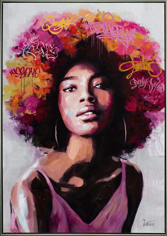 ArtUniverse Gemälde Leinwandbild Stylische junge Frau 72 x 102 cm, Menschenmotiv