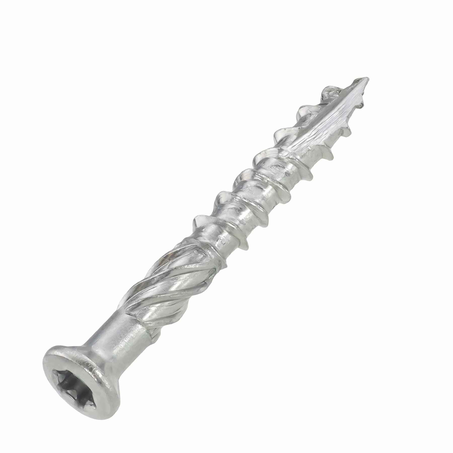 SCREWREBEL Terrassenschraube Edelstahl rostfrei A2 T-INOX mit Schneidkerbe, Reibteil, (200 St), sechs Fräsrippen am Unterkopf