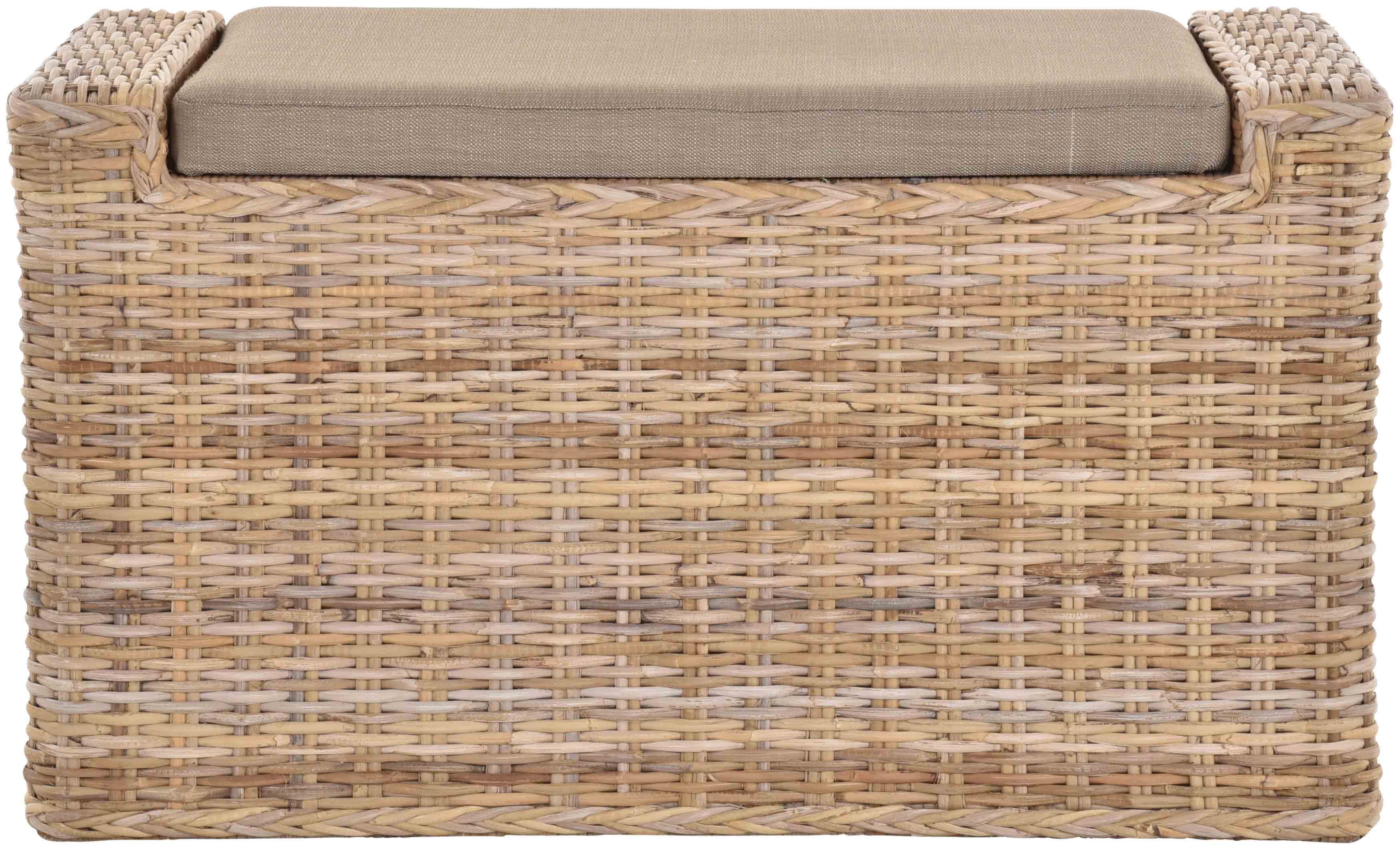 Krines Home Sitztruhe Rattan Wäschetruhe Sitzbank mit Stauraum Wäschesortie günstig online kaufen