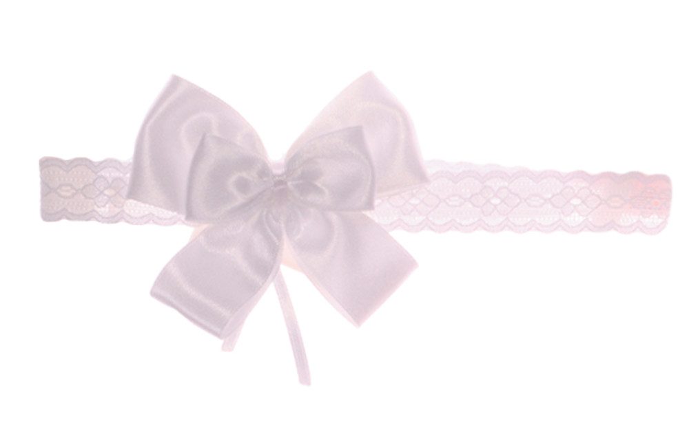 La Bortini Stirnband Baby Kopfband in Weiß Kopfschmuck für Kinder ab 0Mon festlich, 34 36 38 40 42 44 46 48 50 52 54 56