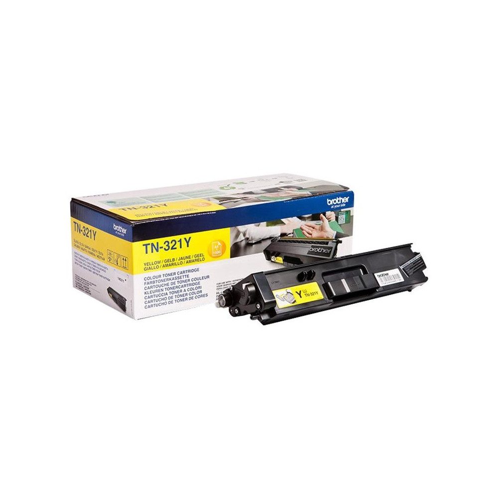 Brother Tonerkartusche Brother Toner TN-321Y Gelb 1,5k Seiten für Drucker., (Toner, Original Brother Toner, Gelb, 1,5k Seiten), Original Brother Toner mit hoher Druckqualität
