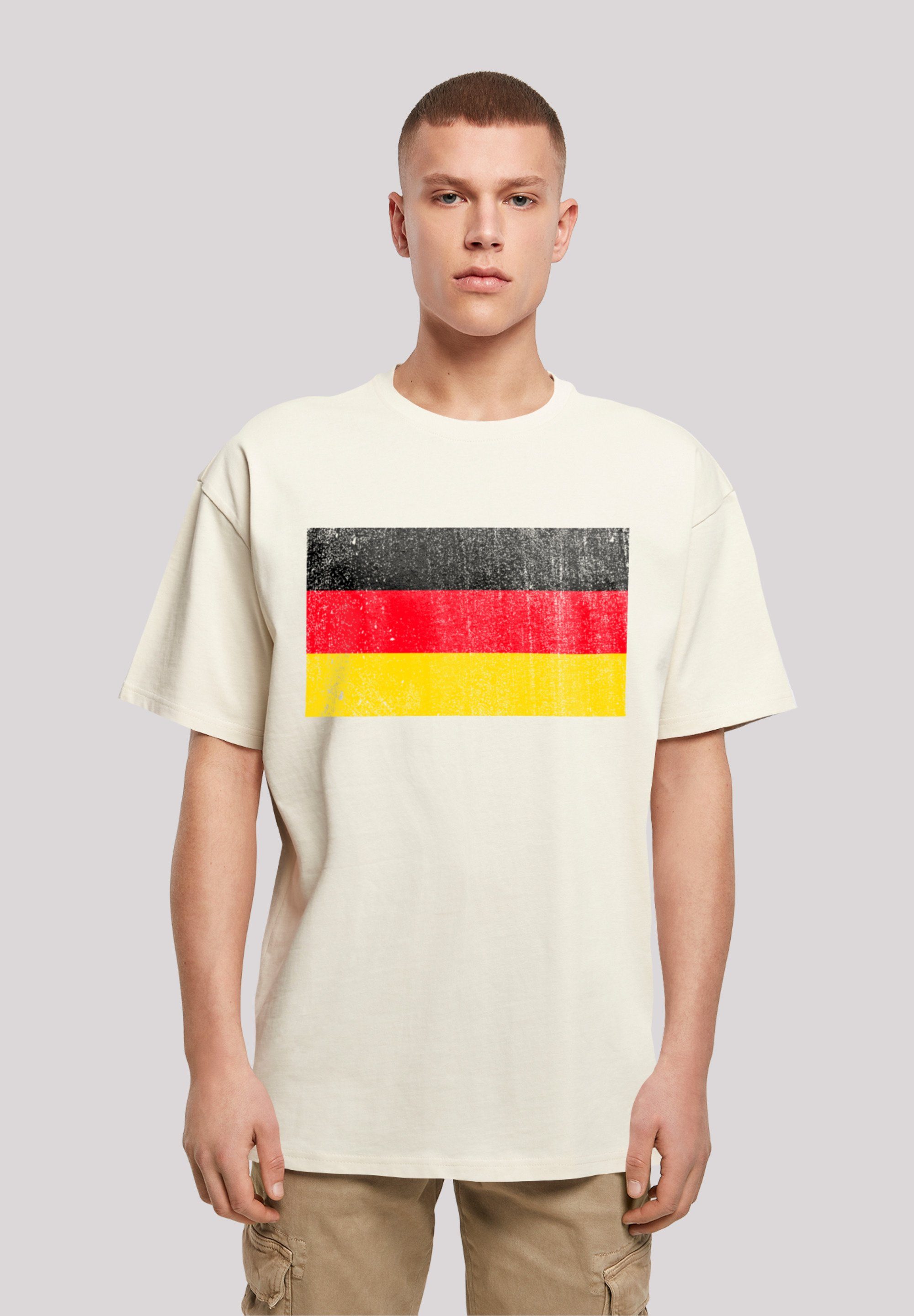 F4NT4STIC T-Shirt Germany Deutschland Flagge distressed Print sand