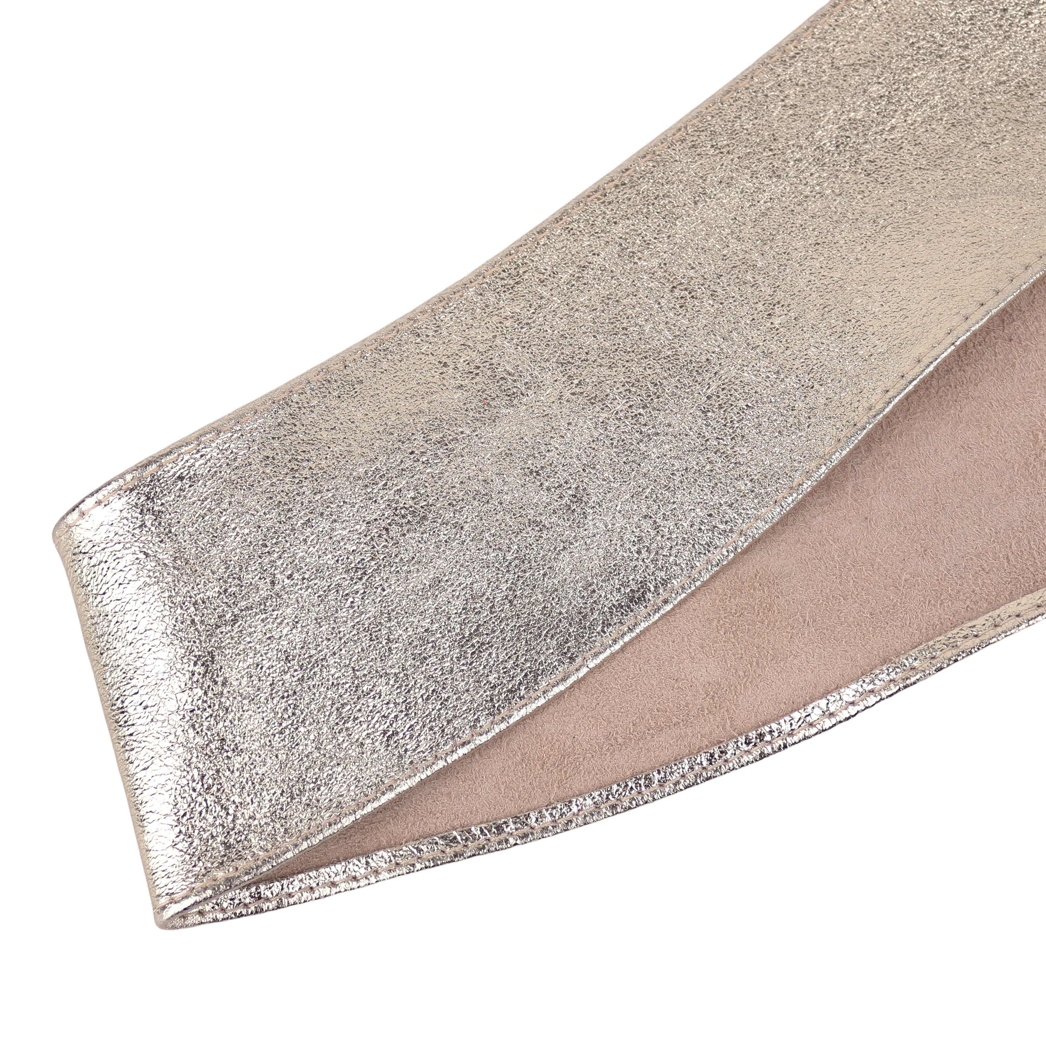 MIRROSI Taillengürtel Wickelgürtel aus Echtleder, Schleife mit breitem Bund (mit breitem Bund zum Wickeln, 7cm Breit, 265cm lang) OBi Gürtel, Bindegürtel, Schnü – Bild 2 von 4