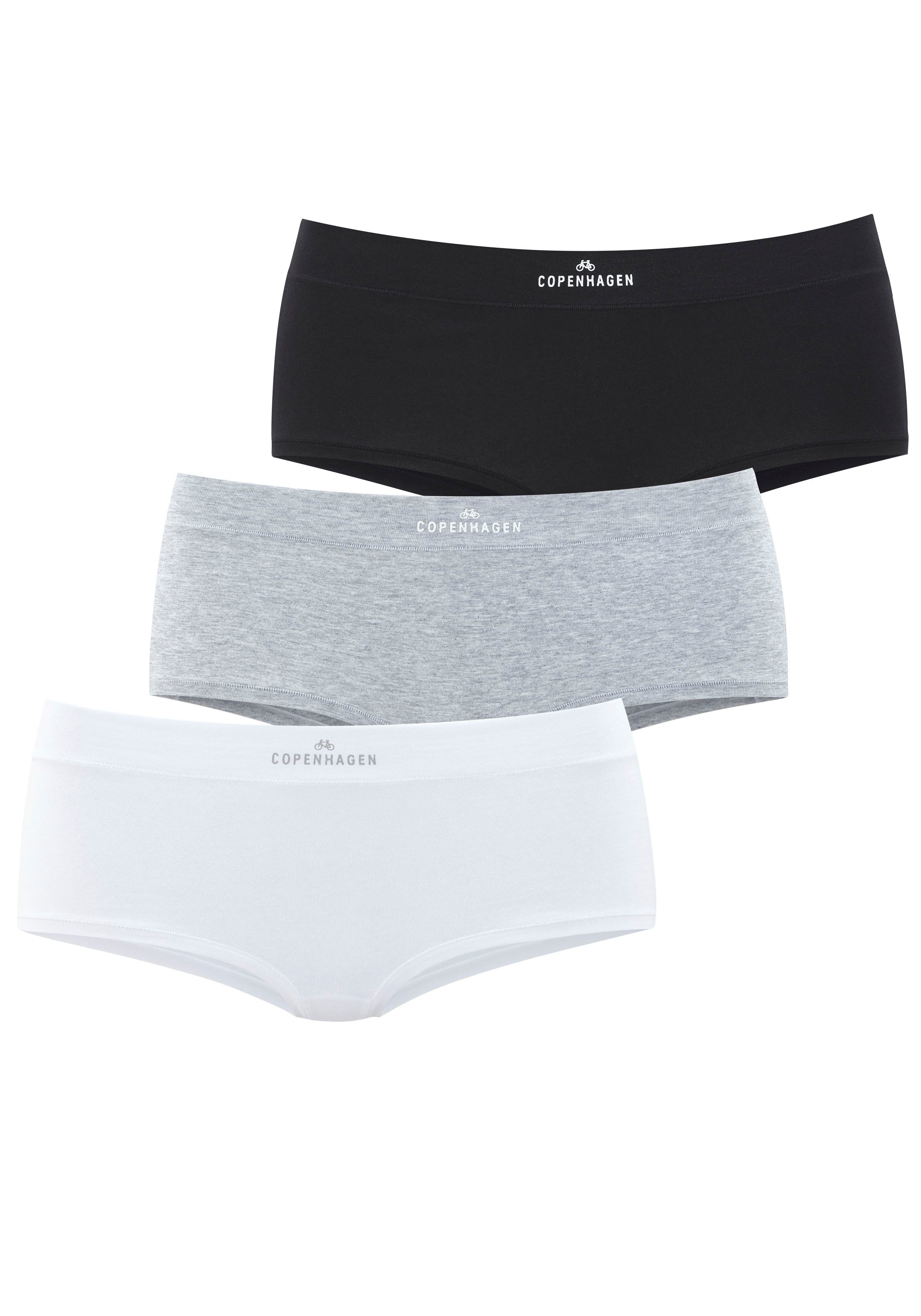 Copenhagen Studios Panty mit Logodruck am Bund (3er-Pack) aus softer Bio-Baumwollqualität