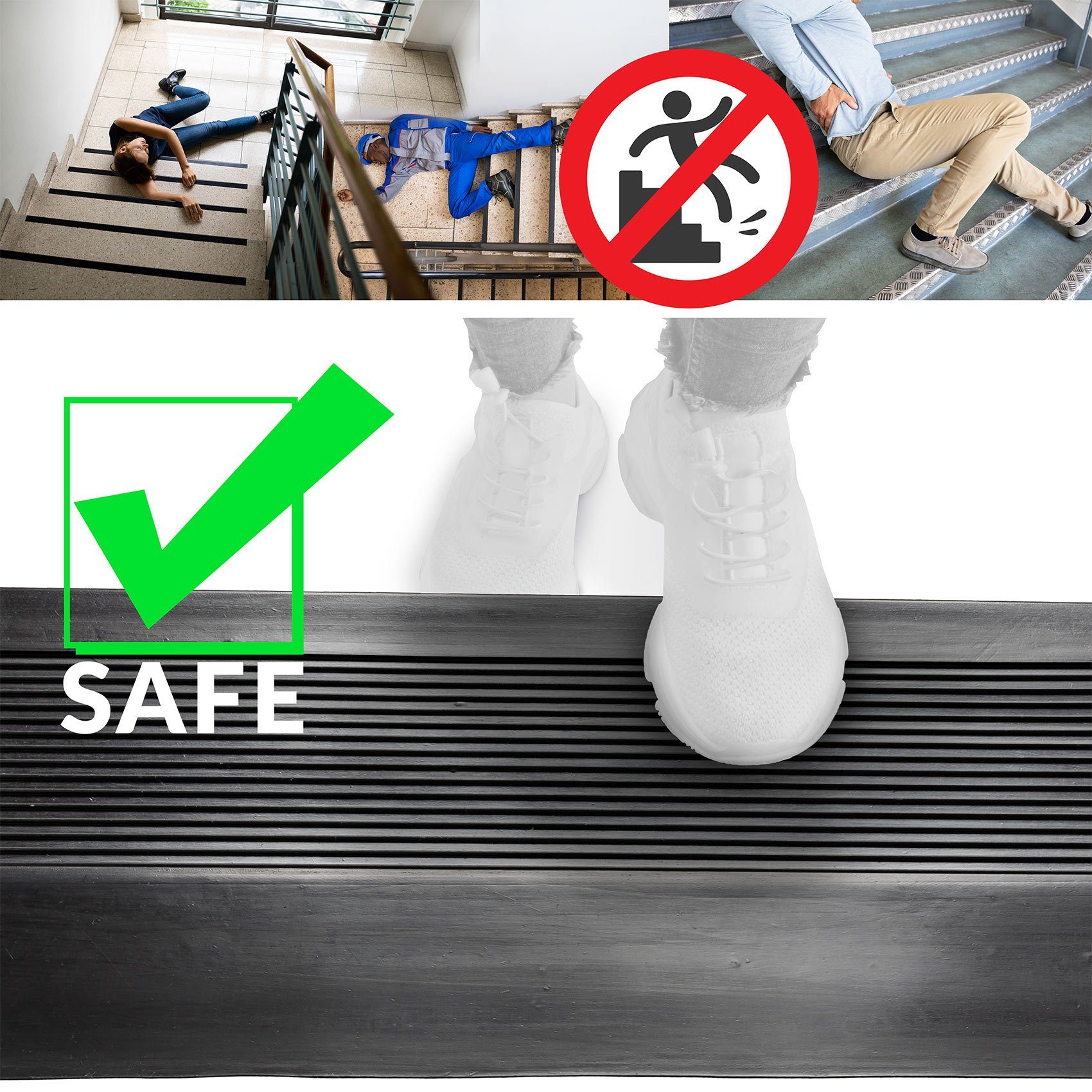 ANRO Stufenmatte Stufenschutz aus Gummi Treppenschutz Treppenmatte, Eckig, günstig online kaufen