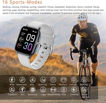 MicLee Smartwatch (1,69 Zoll, Android iOS), Fitness Tracker Schrittzähler Uhr Musiksteuerung Sportuhr Wasserdicht