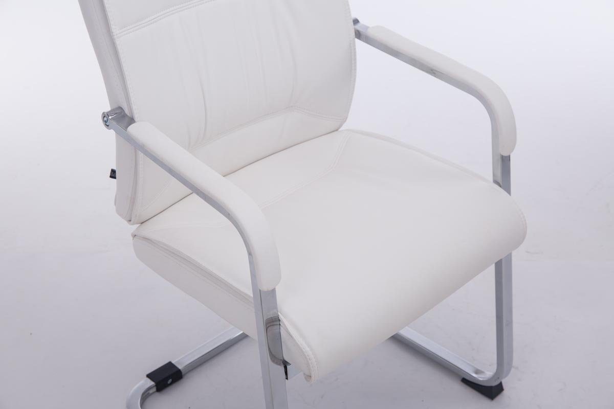 - Gestell: Konferenzstuhl Anobo TPFLiving Besucherstuhl Sitzfläche - Sitzfläche: weiß hochwertig (Küchenstuhl gepolsterter Esszimmerstuhl Metall - mit chrom Wohnzimmerstuhl), - Kunstleder