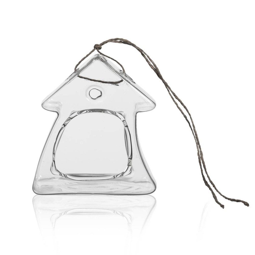 Sandra Rich Hängedekoration Cottage Haus, Höhe: 13cm, Farbe: Transparent, Motiv: Vogelhaus
