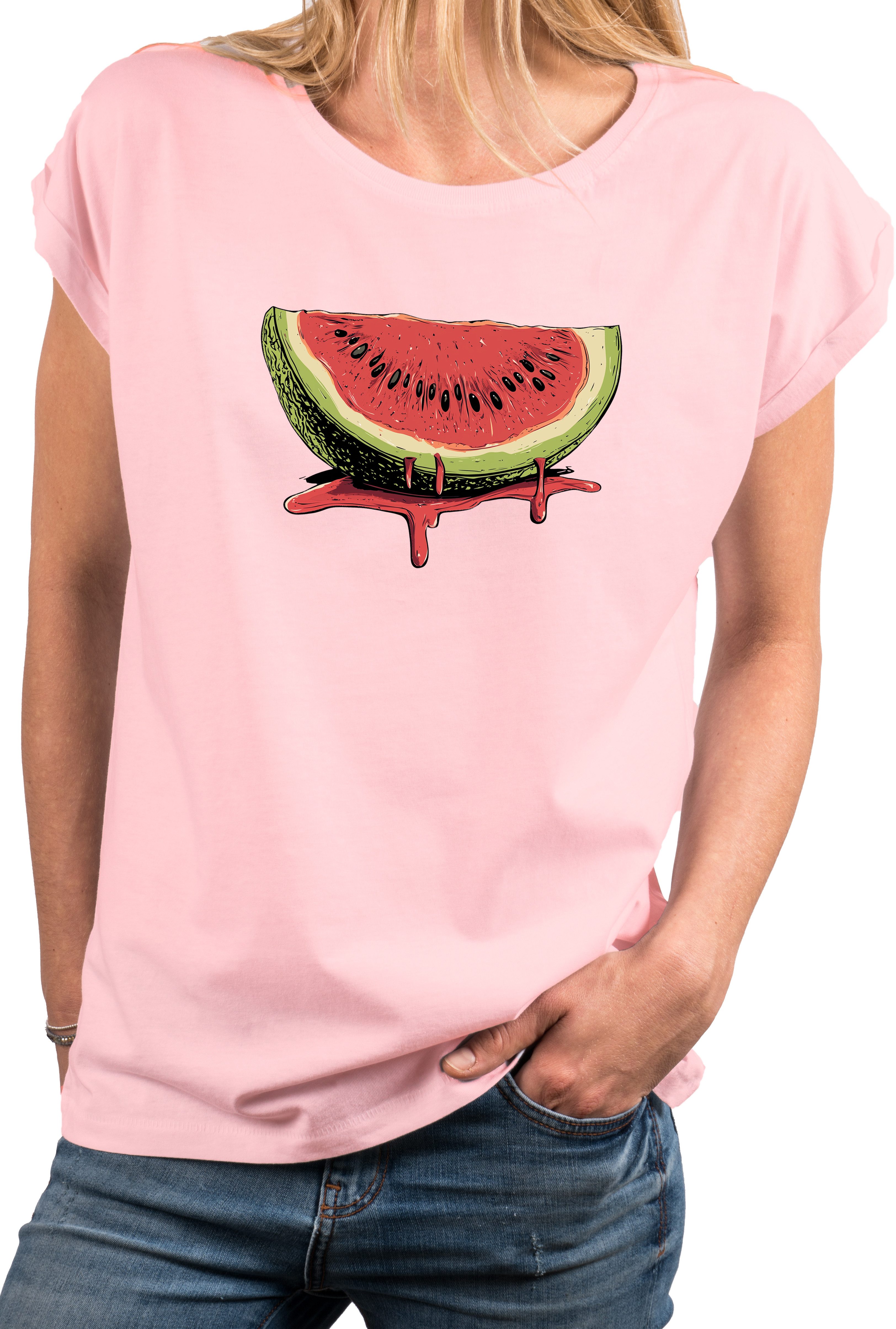 MAKAYA Print-Shirt mit Wassermelone für Damen günstig online kaufen