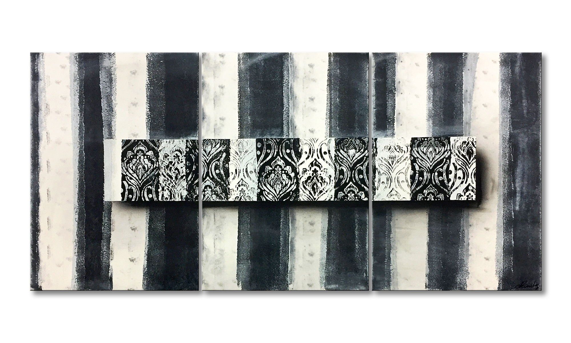WandbilderXXL Gemälde Zebra 150 x 70 cm, Abstraktes Gemälde, handgemaltes Unikat