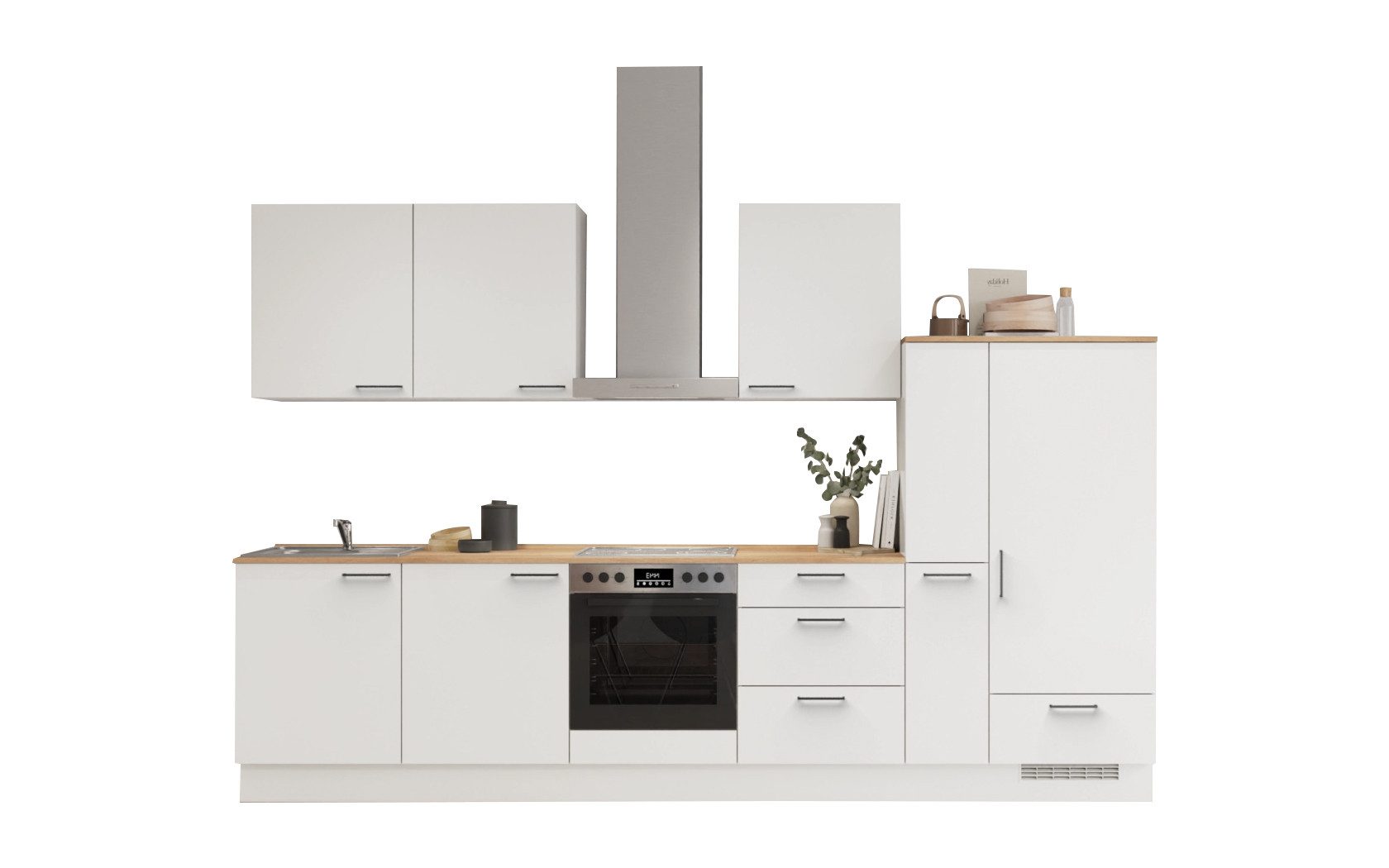 nobilia® Küchenzeile Liv, individuell anpassbar, gratis Küchenplanung mit Profis, (Breite 330 cm), vormontiert, wahlw. mit E-Geräten, inkl. Lieferung