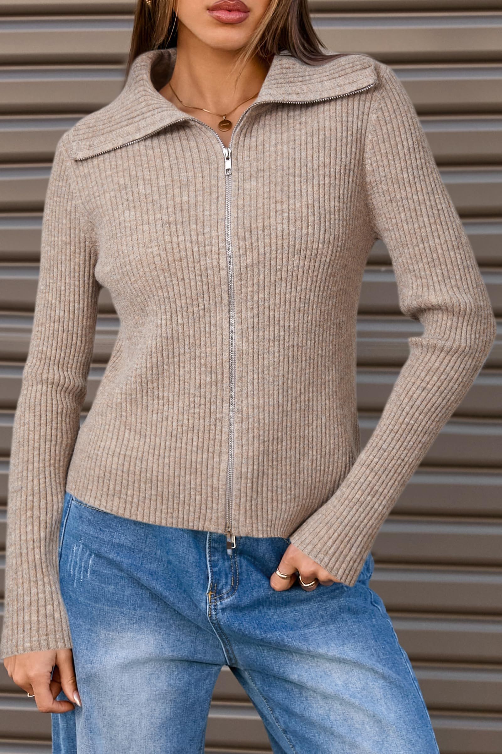 Arach&Cloz Wollpullover Damen Wollmischung Strickpullover Longpullover Herb günstig online kaufen