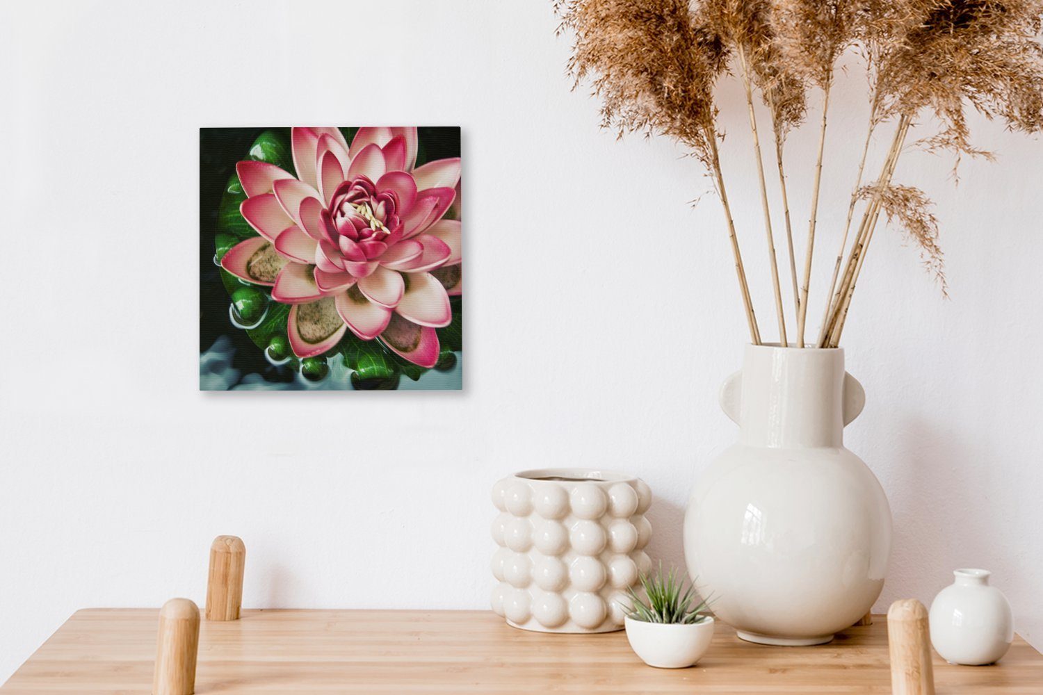 (1 für Blume, rosa einer Leinwand Koi-Karpfen Wohnzimmer mit Ein Leinwandbild St), Schlafzimmer Bilder OneMillionCanvasses®