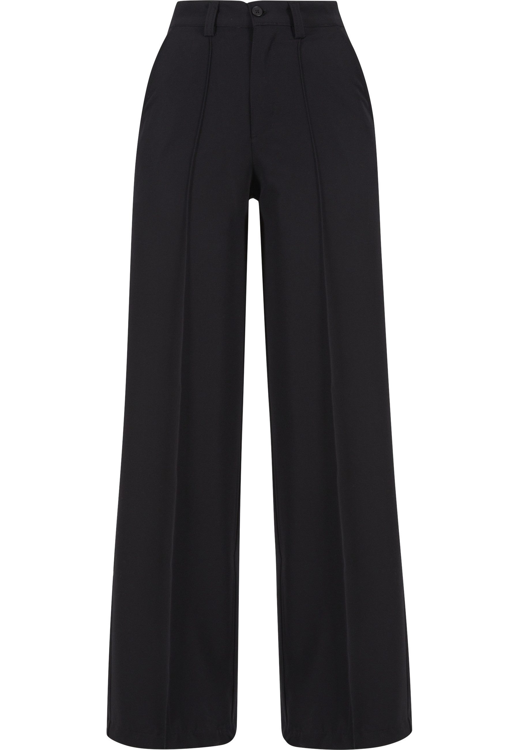 URBAN CLASSICS Stoffhose Urban Classics Damen Ladies Wide Pleated Pants (1-tlg)
