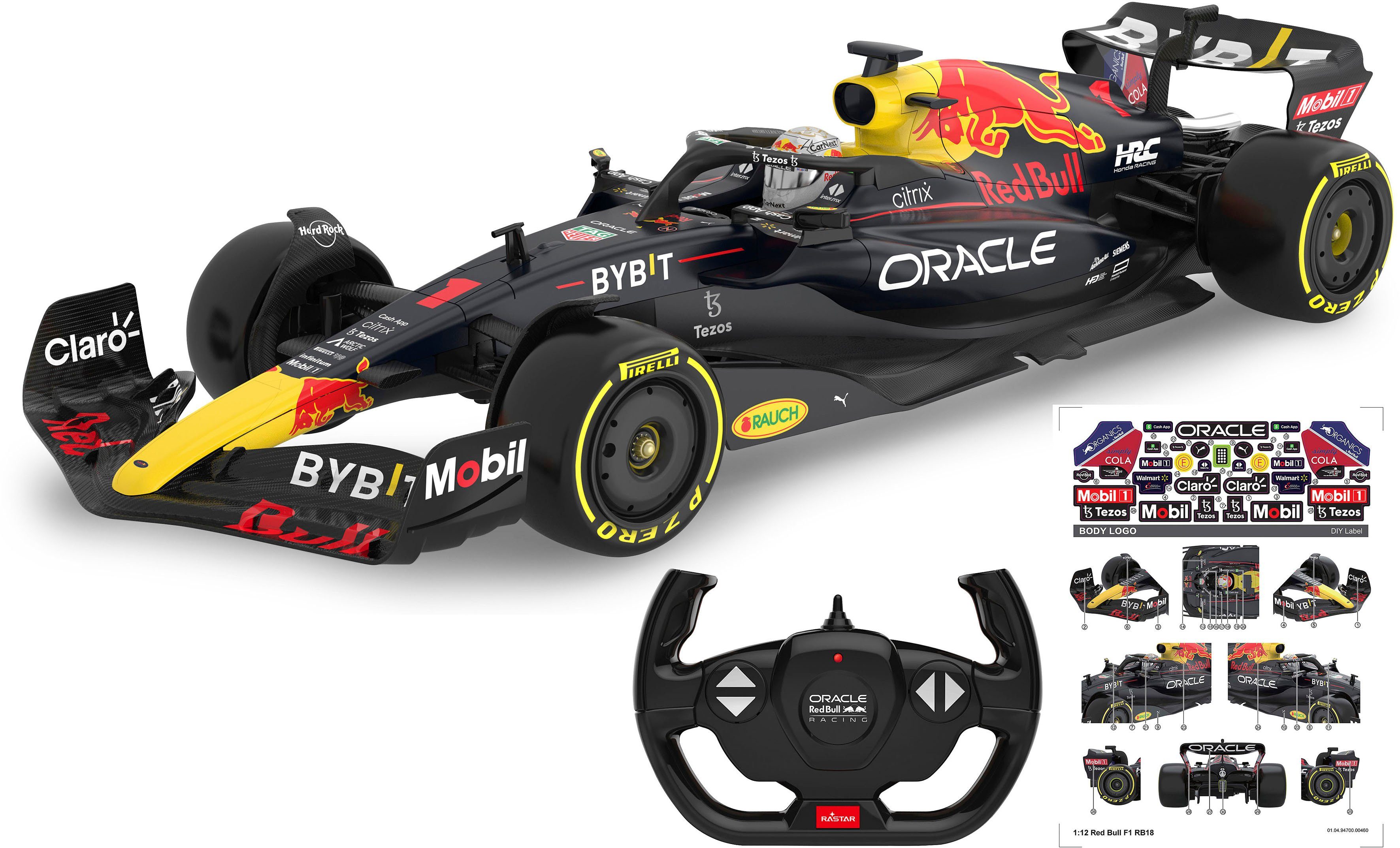 Jamara RC-Auto Deluxe Cars, Oracle Red Bull Racing RB18 1:12, dunkelblau - 2,4 GHz