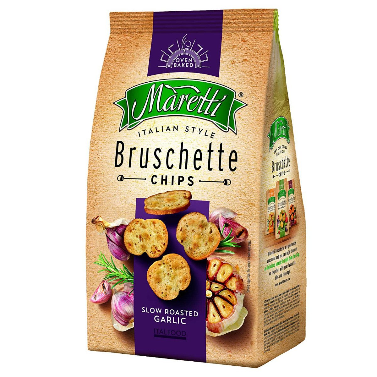 Maretti Knabberei, Maretti Bruschette Chips Slow Roasted Garlic gerösteter Knoblauch 150g