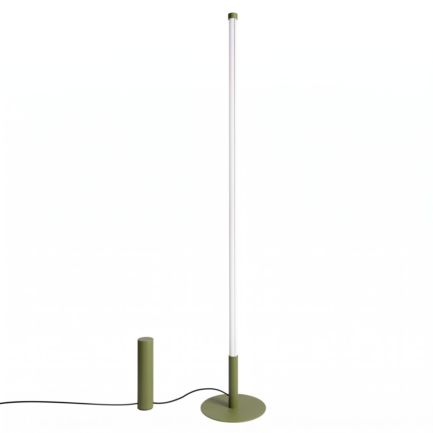Licht-Erlebnisse Stehlampe ORSAY, LED fest integriert, Warmweiß, LED Dimmer Metall 150 cm Olivgrün rund 3000 K 5157 lm Modern