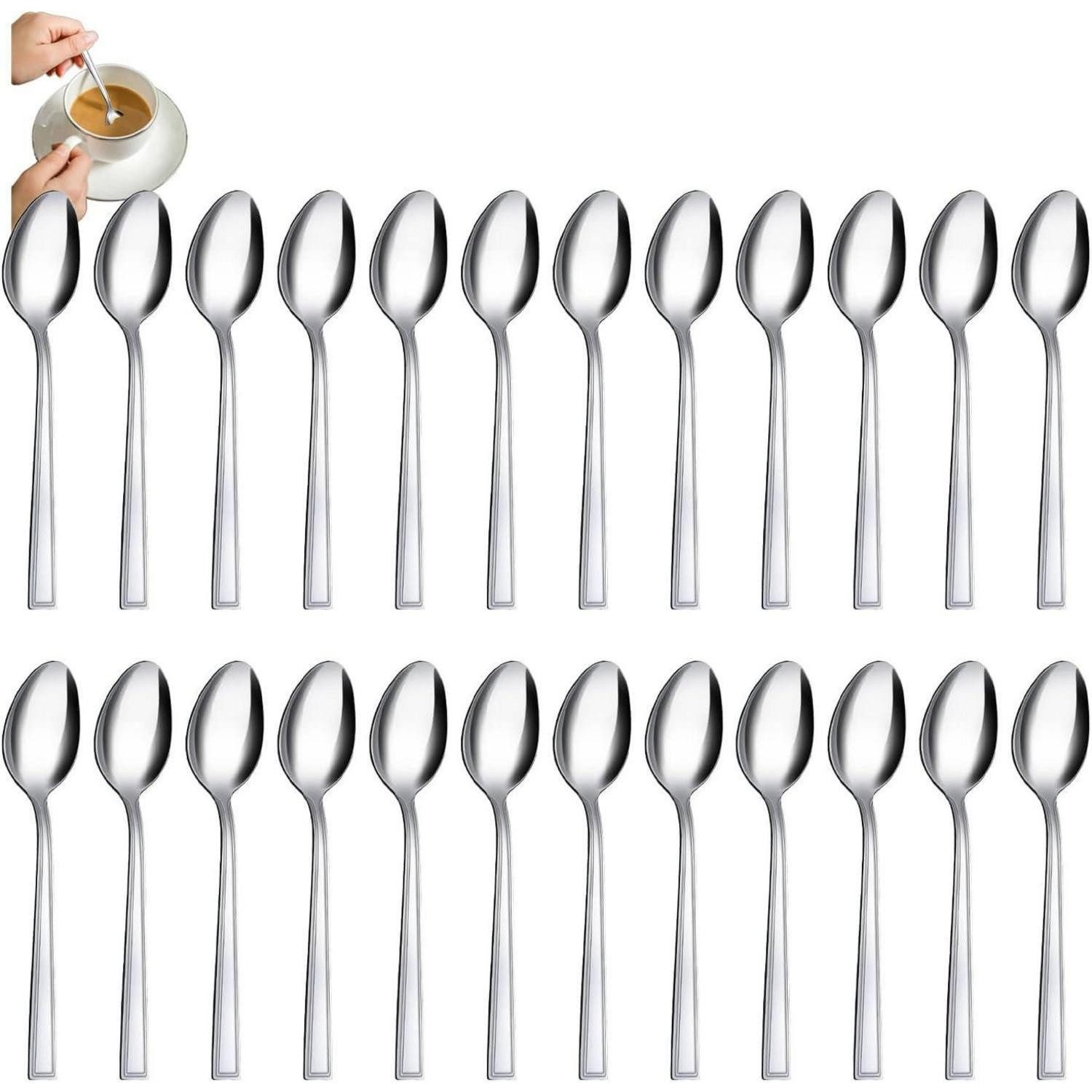 LuxusKollektion Teelöffel Teelöffel Edelstahl Set 24 Stück Kaffeelöffel Espressolöffel
