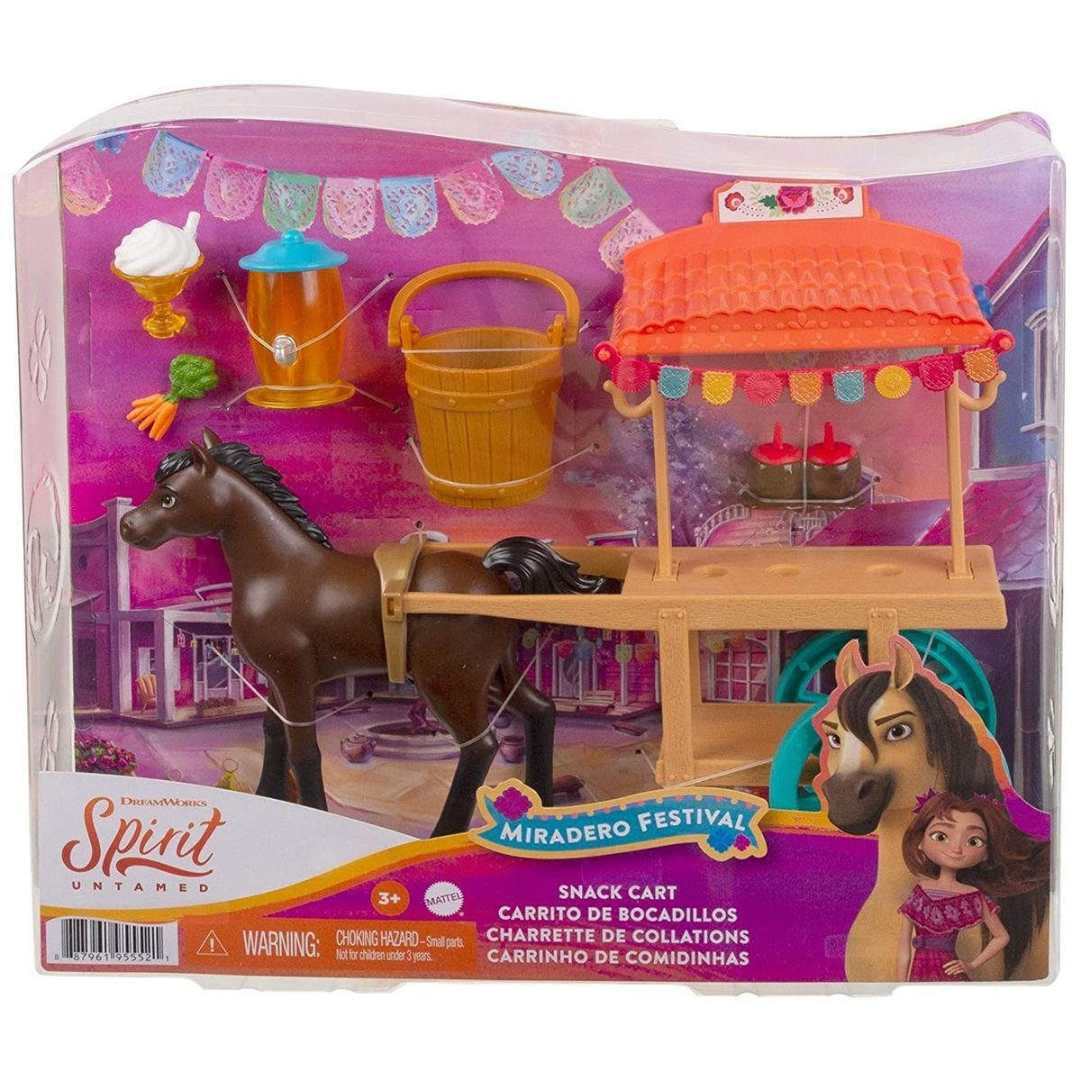 Mattel® Spielfigur Mattel GXF69: DreamWorks Spirit Spielset, Pferdewagen (Festivalstand)