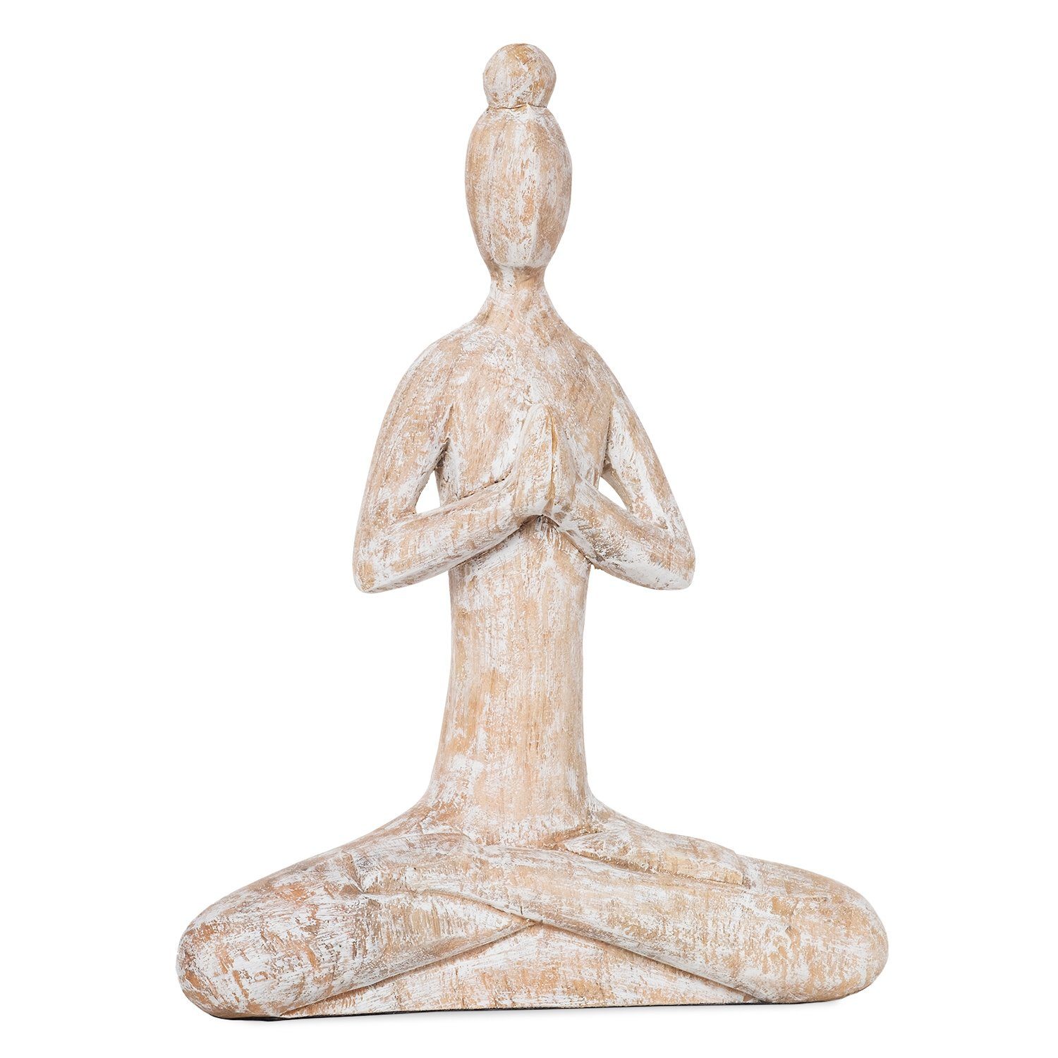 Moritz Skulptur 32x25x8cm, Dekoobjekt Yoga Tischdeko, Holz, Hands Fensterdeko, Wanddeko, Skulptur Holzdeko