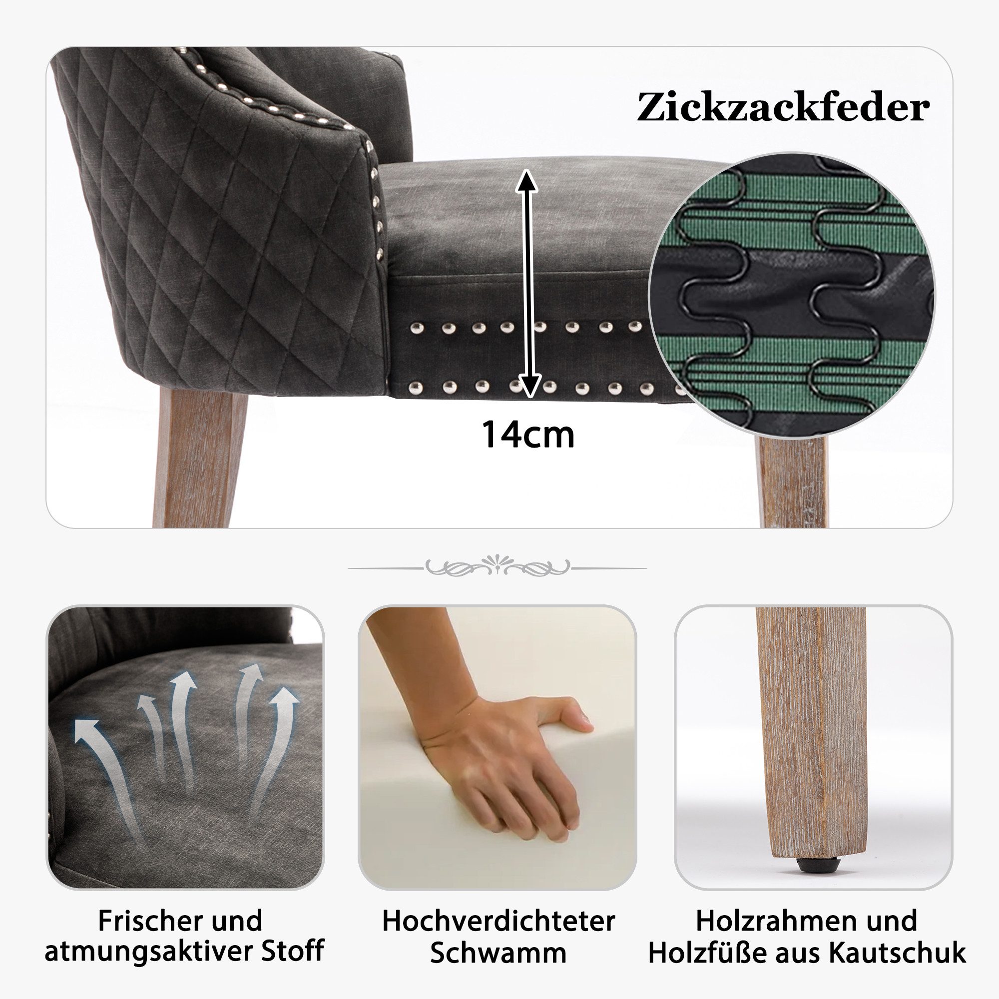 Tongtong Esszimmerstuhl Küchenstuhl, Wohnzimmerstuhl, Beinen aus günstig online kaufen
