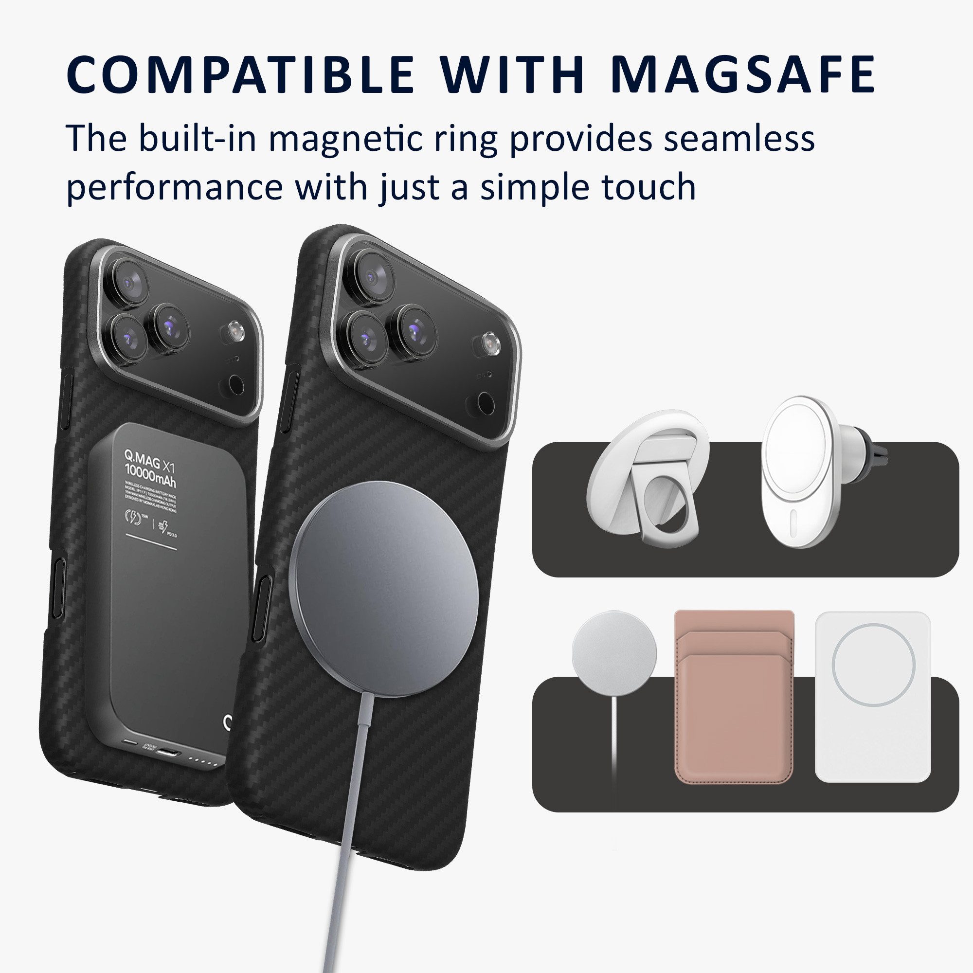 kalibri Smartphone-Hülle Hülle für Apple iPhone 18 Pro Max / iPhone 17 Pro Max Aramid Handy, Cover Case Handyhülle - Kompatibel mit MagSafe – Bild 4 von 5
