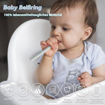 Esun Neugeborenen-Geschenkset Geschenke zur Geburt Junge, Baby Geschenk Rassel (Baby Geschenk 6-in-1-Set Rassel) Lätzchen, Schnullerkette, Beißring Bälle, Beißröhrchen, Kuscheltier