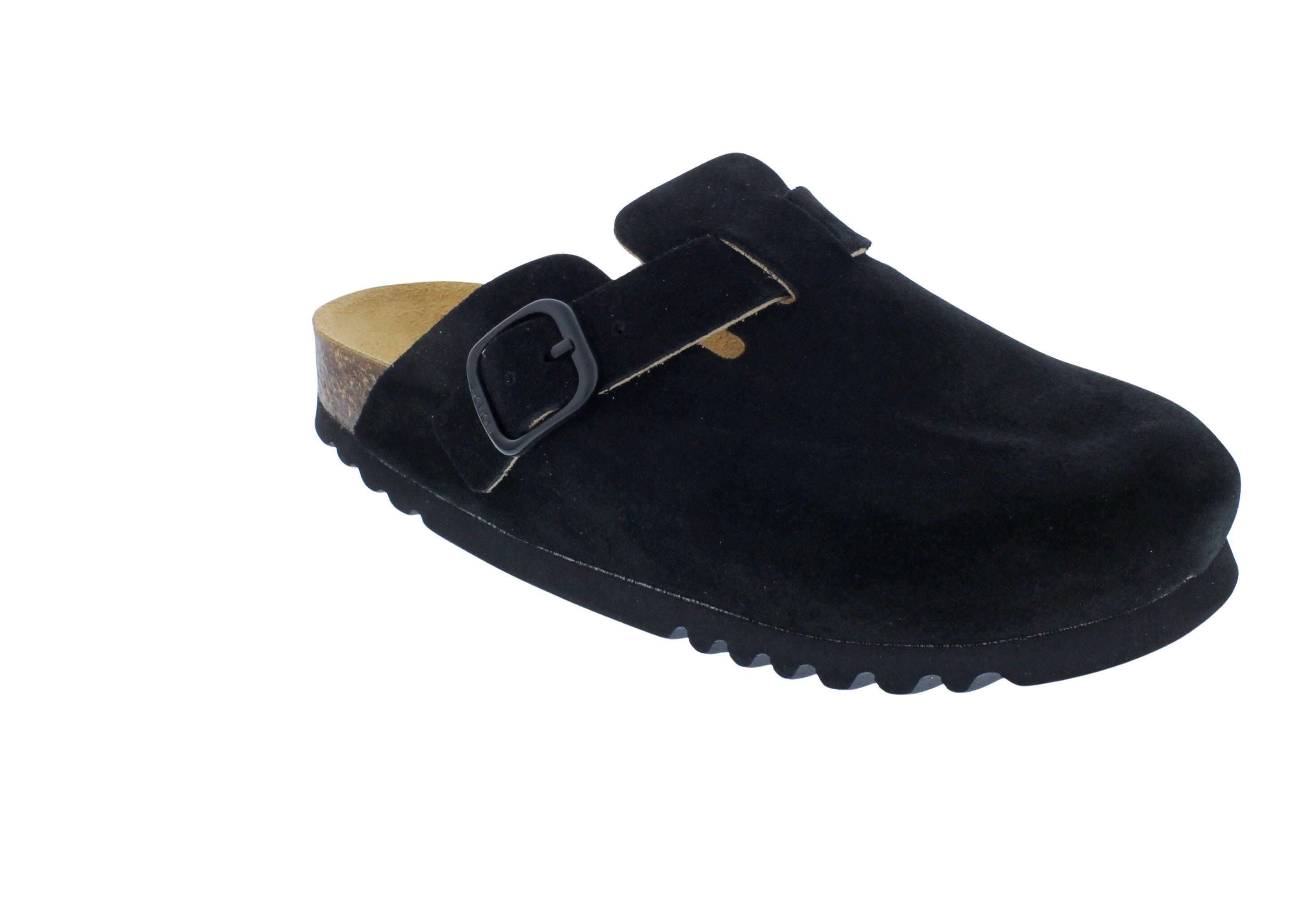 Scholl Scholl Fae Clog Black Suede - Velourleder in Schwarz Clog günstig online kaufen