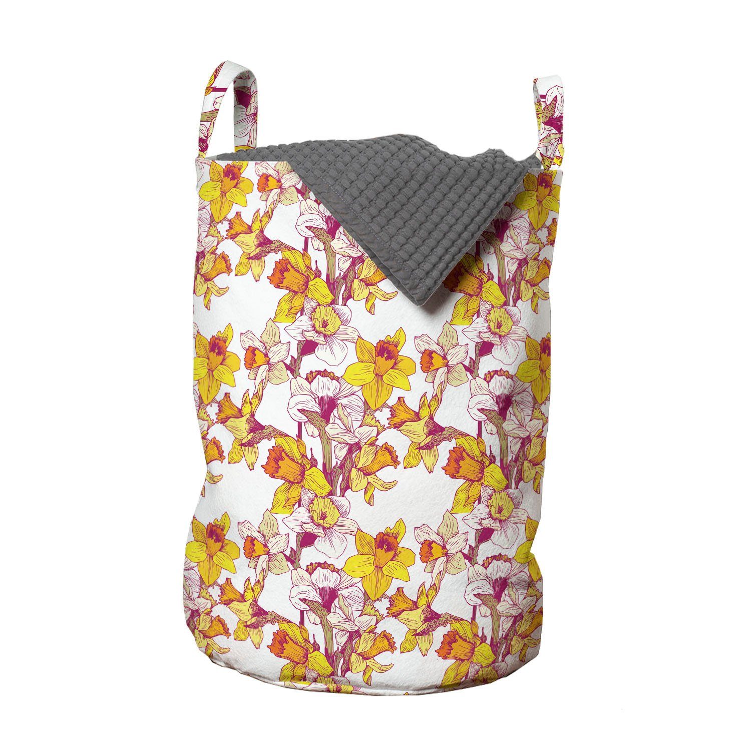 Frühling mit Griffen Abakuhaus für Wäschesäckchen Waschsalons, Blumen Romantik Blumen Kordelzugverschluss Wäschekorb