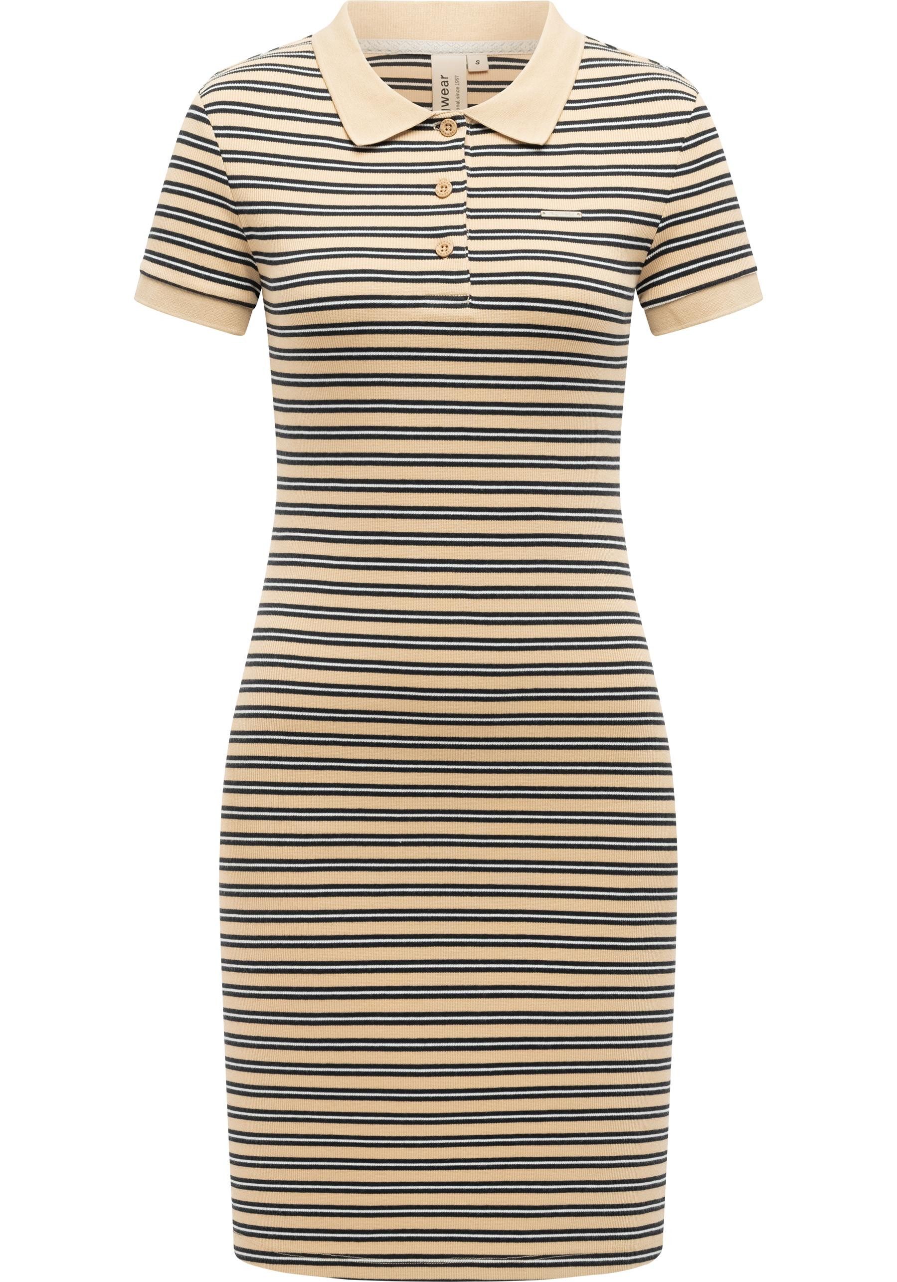 Ragwear A-Linien-Kleid Colaro Stripes Dress YOUMODO Gestreiftes Damen Minikleid mit Hemdkragen