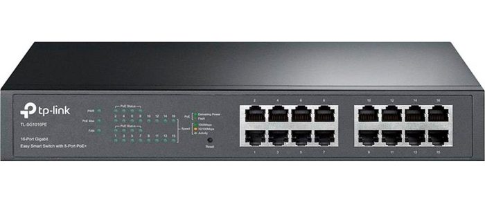 TP-Link TL-SG1016PE 16-Port Gigabit Desktop POE Netzwerk-Switch