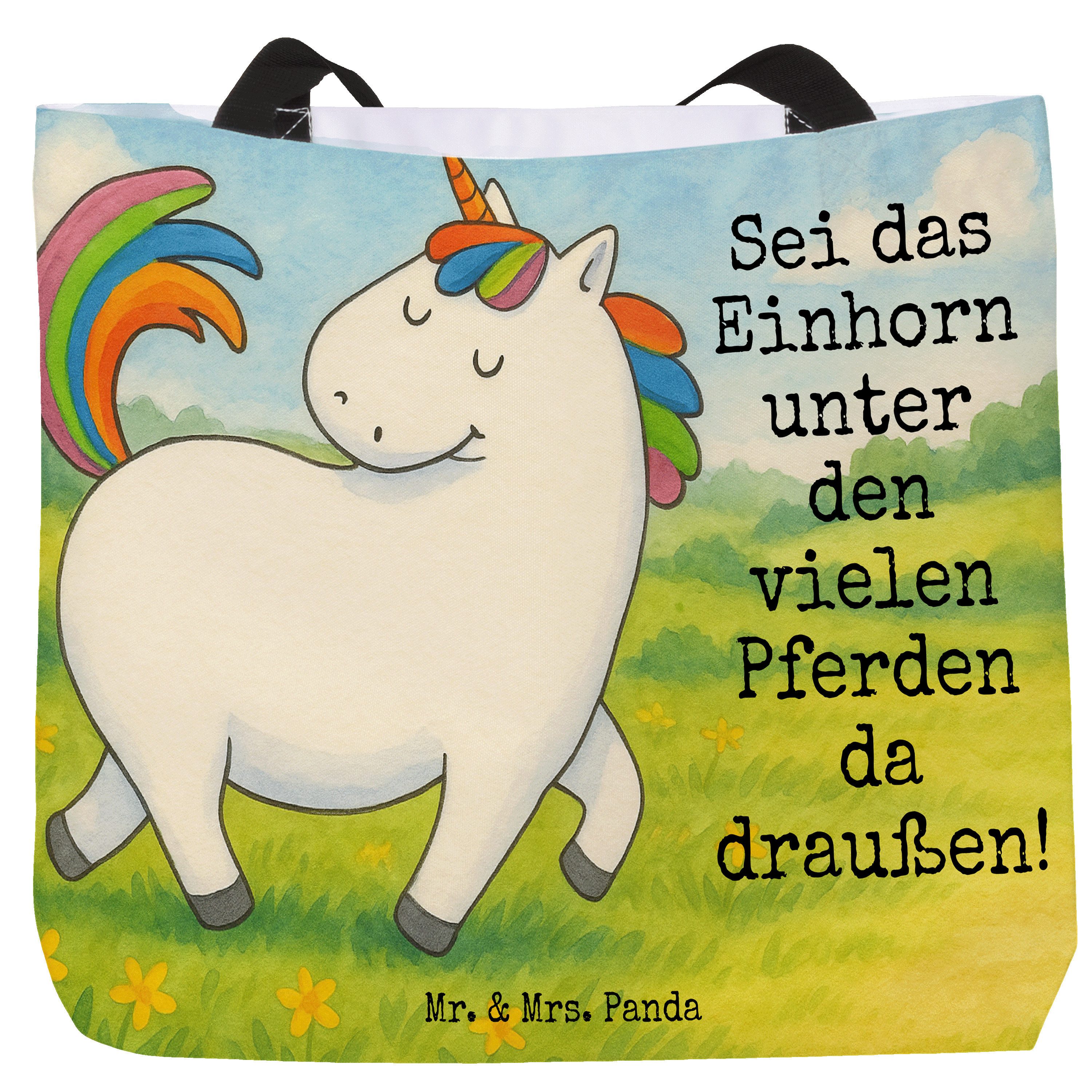 Shopper Einhorn Stolzieren Design, Reisetasche, Weiß, Tasche, Einkaufstasche