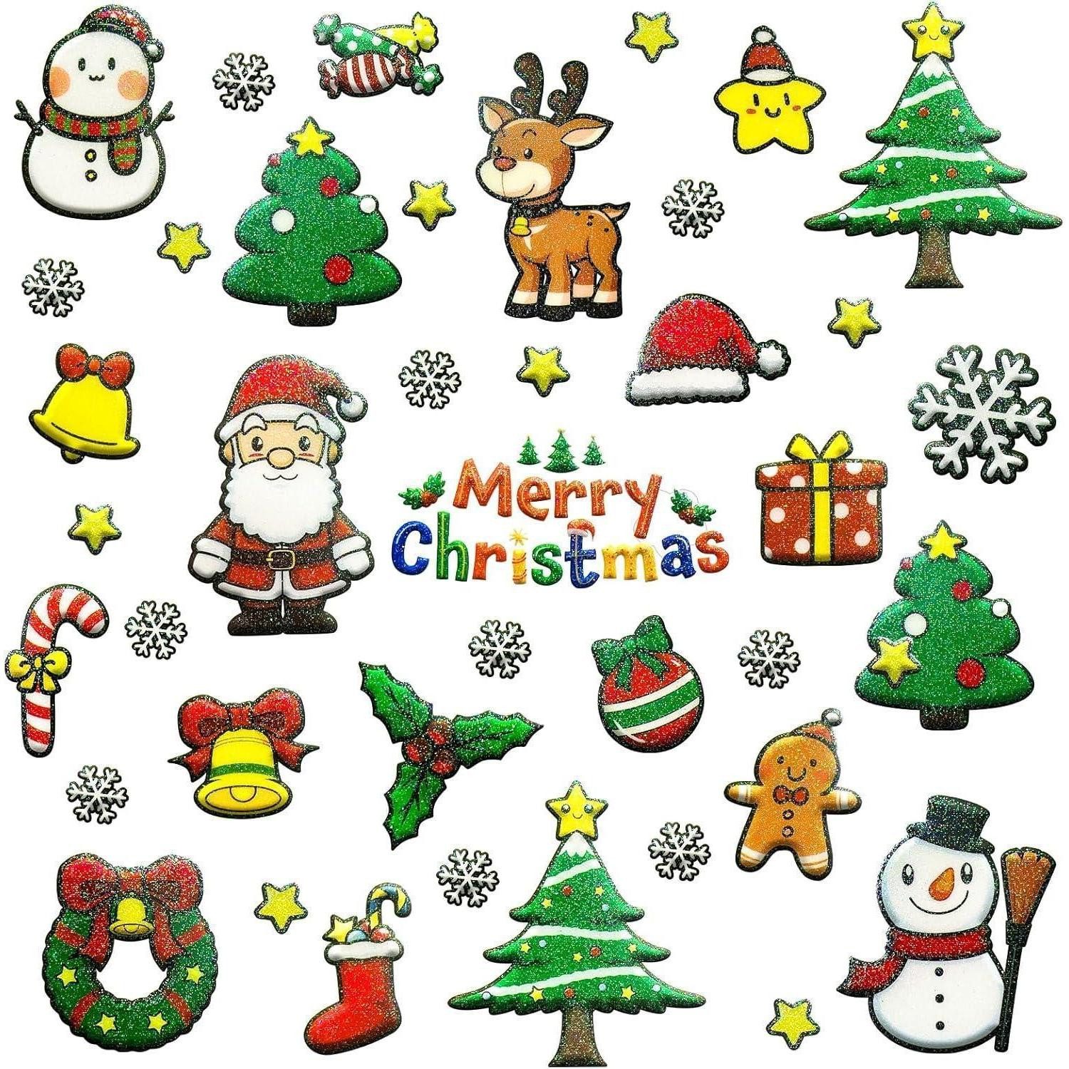 LuxusKollektion Aufkleber 312 Weihnachtssticker Glitzer Selbstklebend Weihnachten DIY Basteln