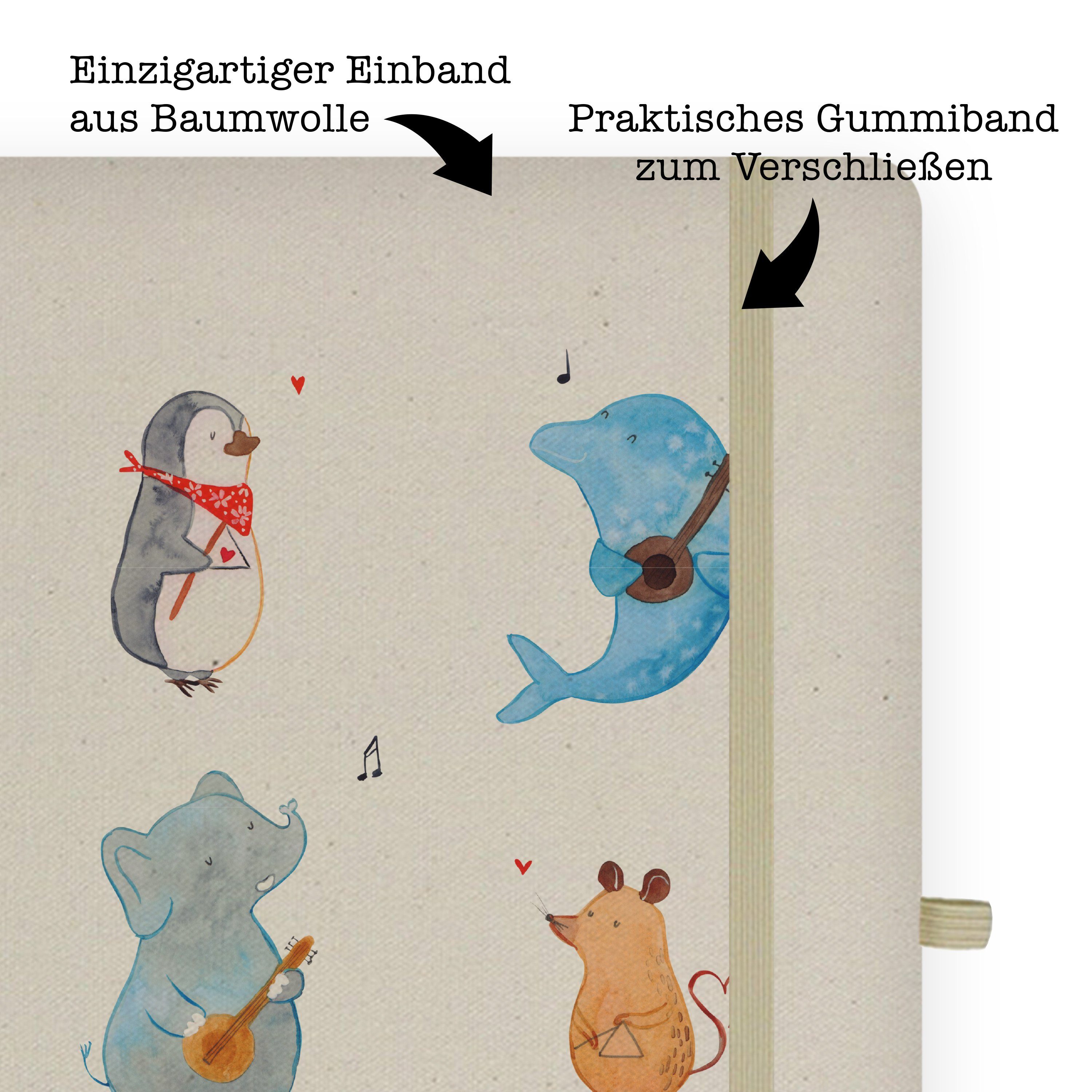Mr. & Mrs. Panda Notizbuch Big Band - Transparent - Geschenk, Schreibheft, Tiermotive, Hund, Tie Mr. & Mrs. Panda