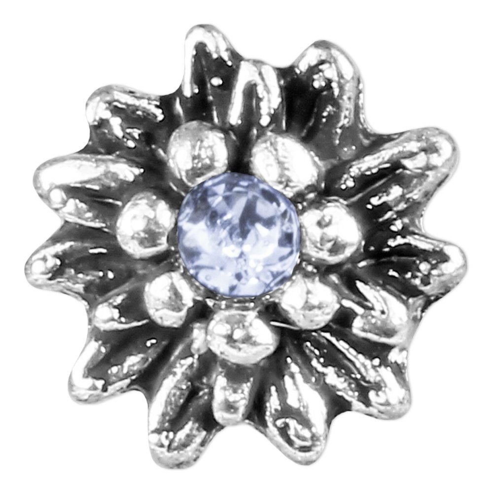 LUISIA® Paar Ohrstecker Edelweiß "Marla" mit Kristallen von Swarovski® - Trachtenschmuck (2-tlg) – Bild 3 von 5