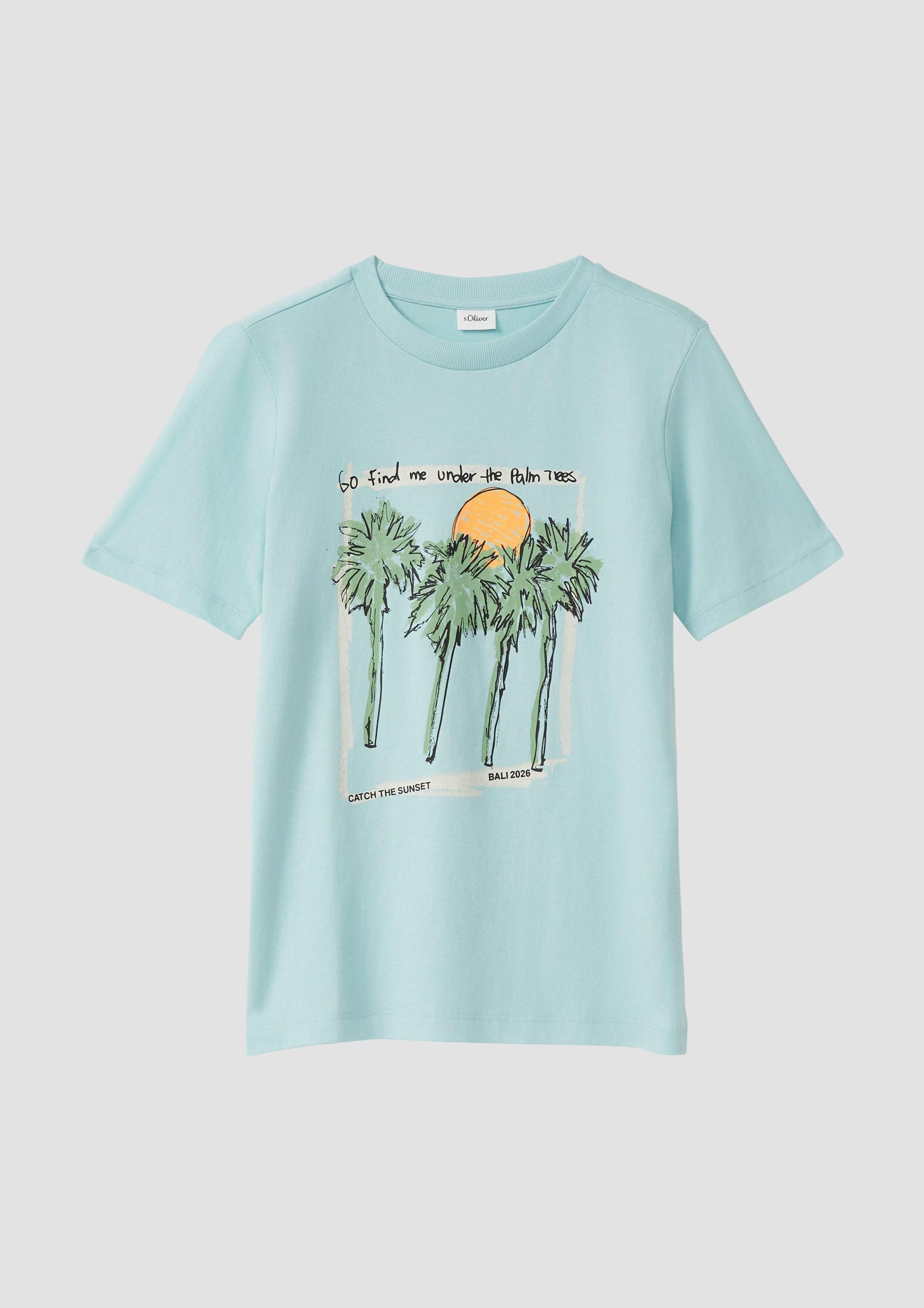 s.Oliver Kurzarmshirt T-Shirt Baumwoll T-Shirt mit Frontprint
