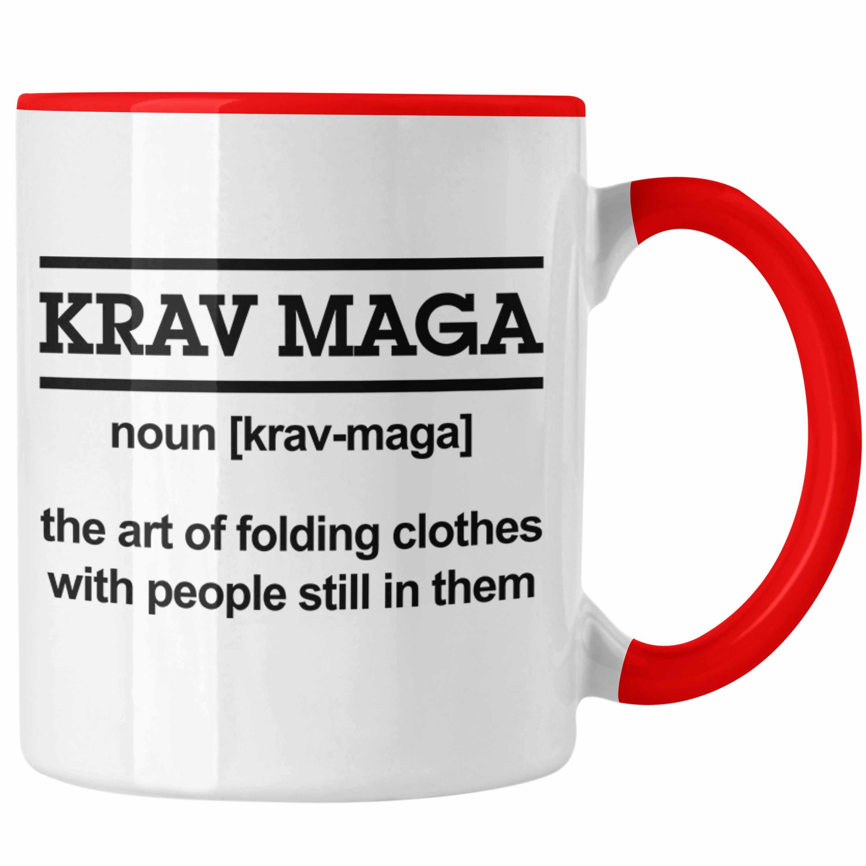 Trendation Tasse Krav Geschenk Rot Spruch Tasse Kampfsport Maga