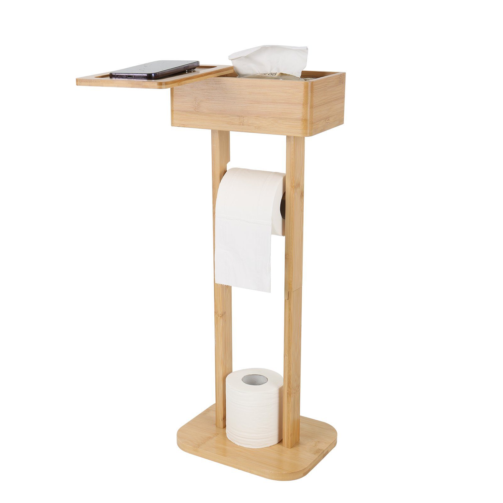 TWSOUL Toilettenpapierhalter WC-Garnitur aus Bambus, klopapierhalter stände günstig online kaufen