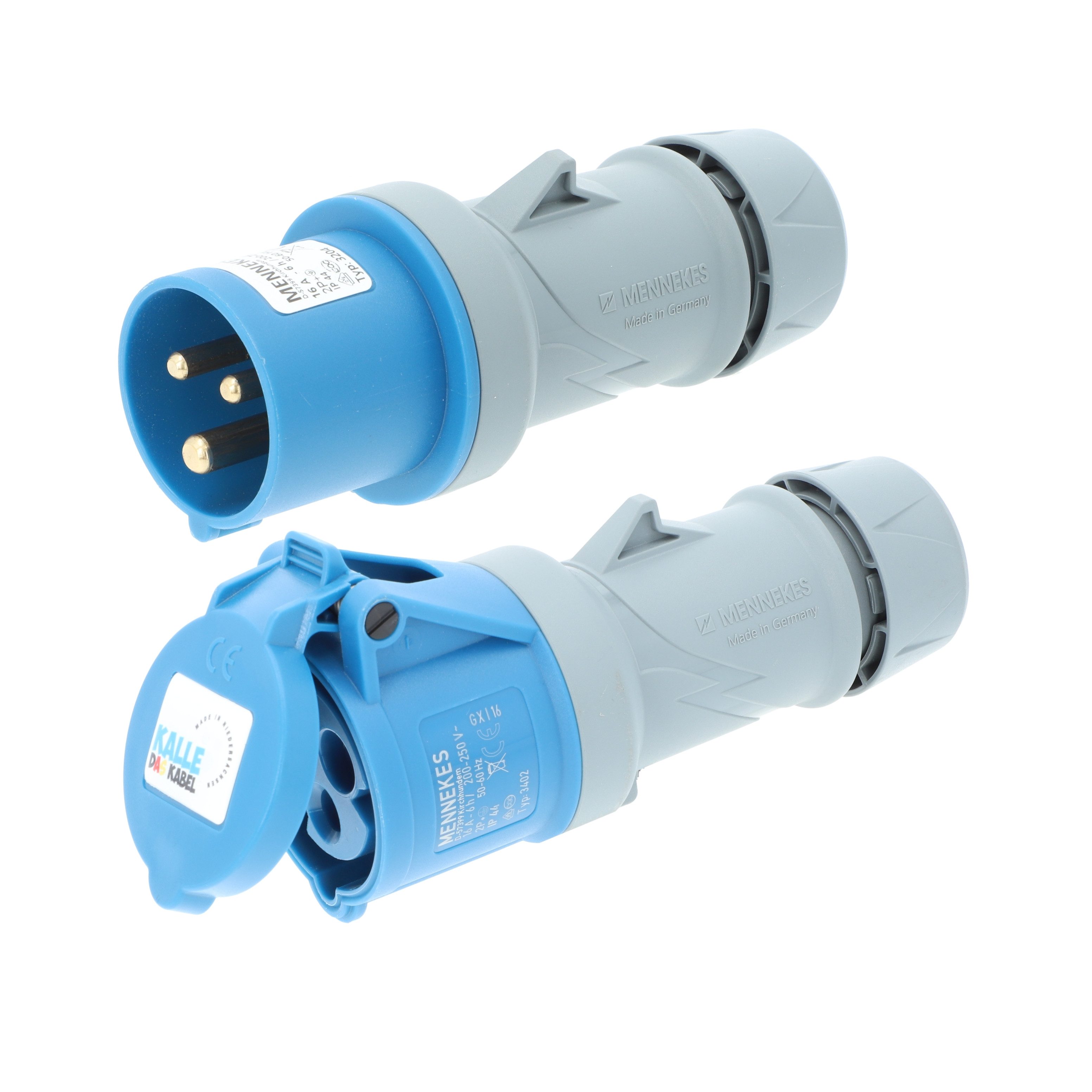 KALLE DAS KABEL Kalle Verlängerungskabel CEE 230V 16A 2,5mm² IP44 1,5 Meter Verlängerungskabel, CEE, CEE (150 cm)